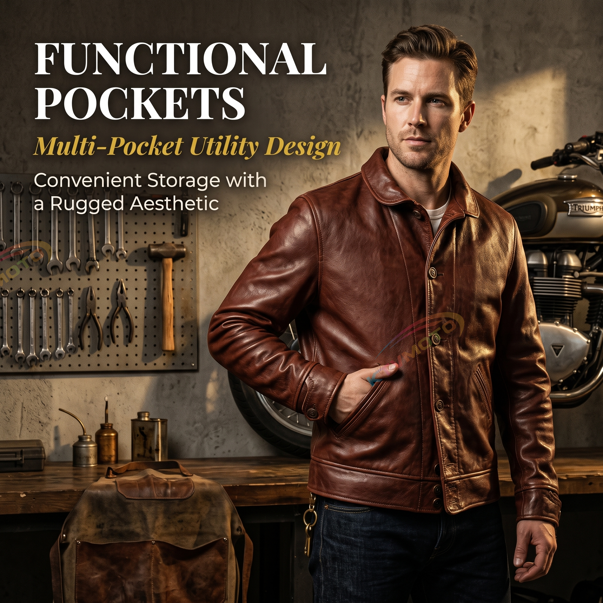 Einstein same style leather jacket genuine leather-A22