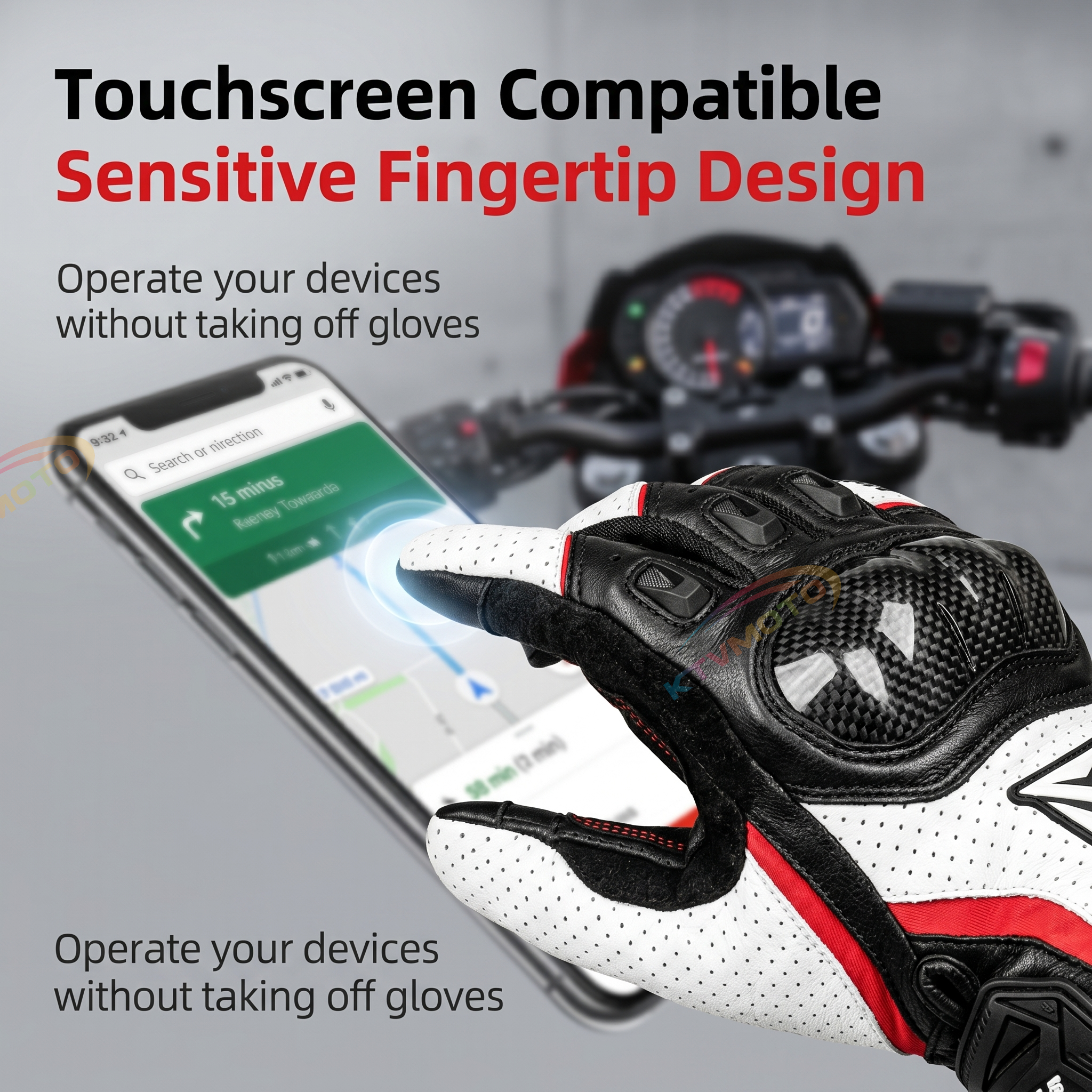 Breathable leather gloves with carbon fiber protective layer-G67