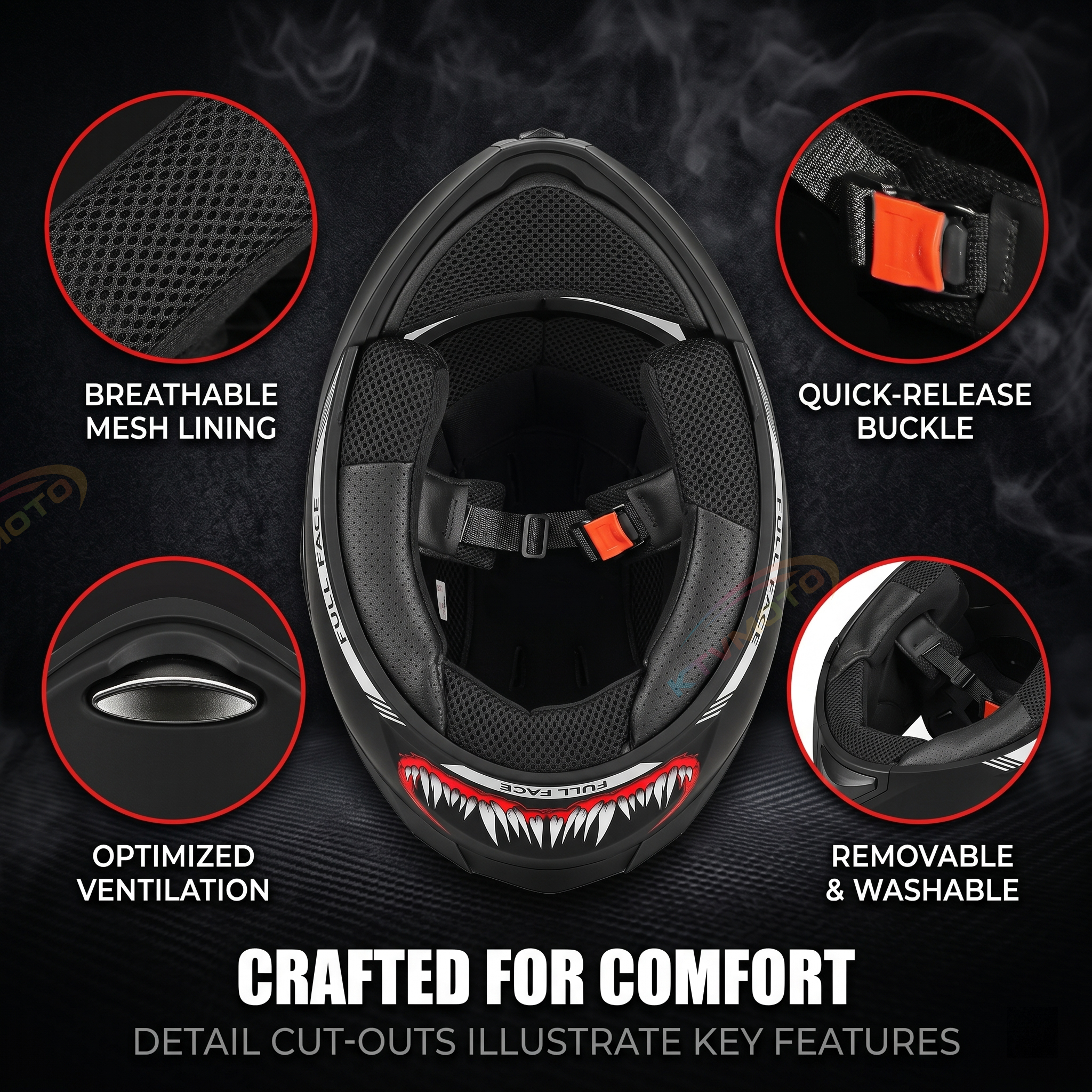 Bluetooth flip-top motorcycle helmet-I104