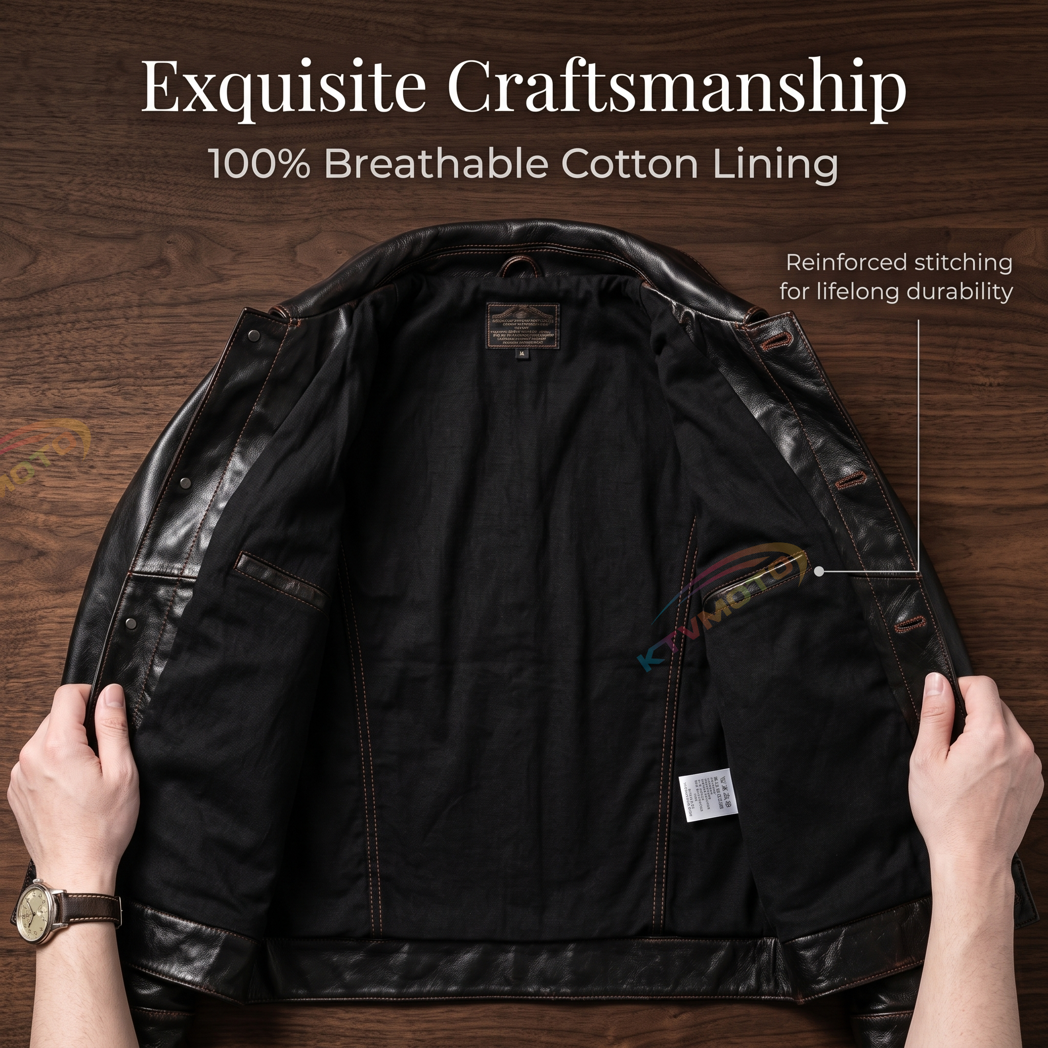 Japanese retro casual leather jacket-A05