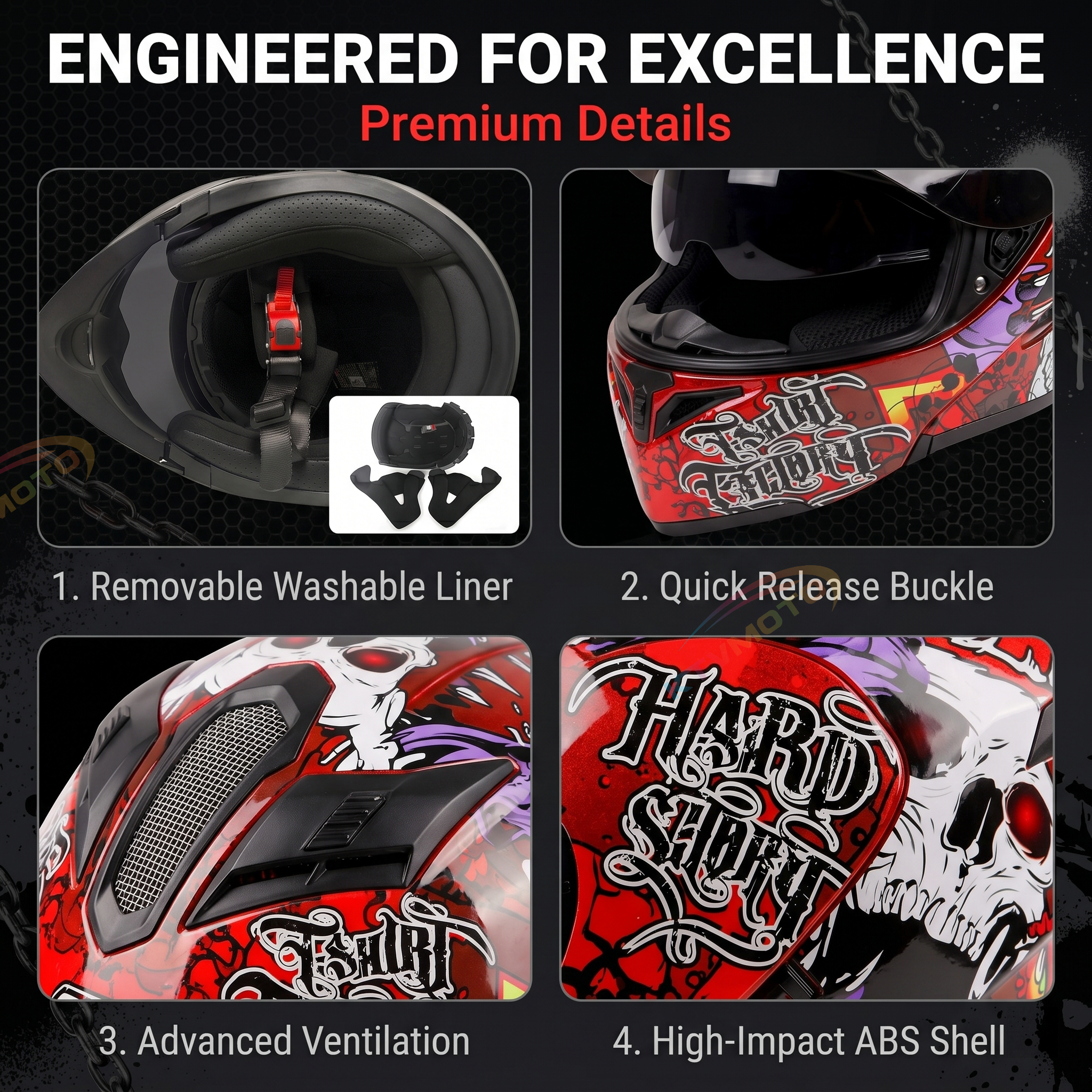Windproof and noise-reducing full-face racing helmet-I92