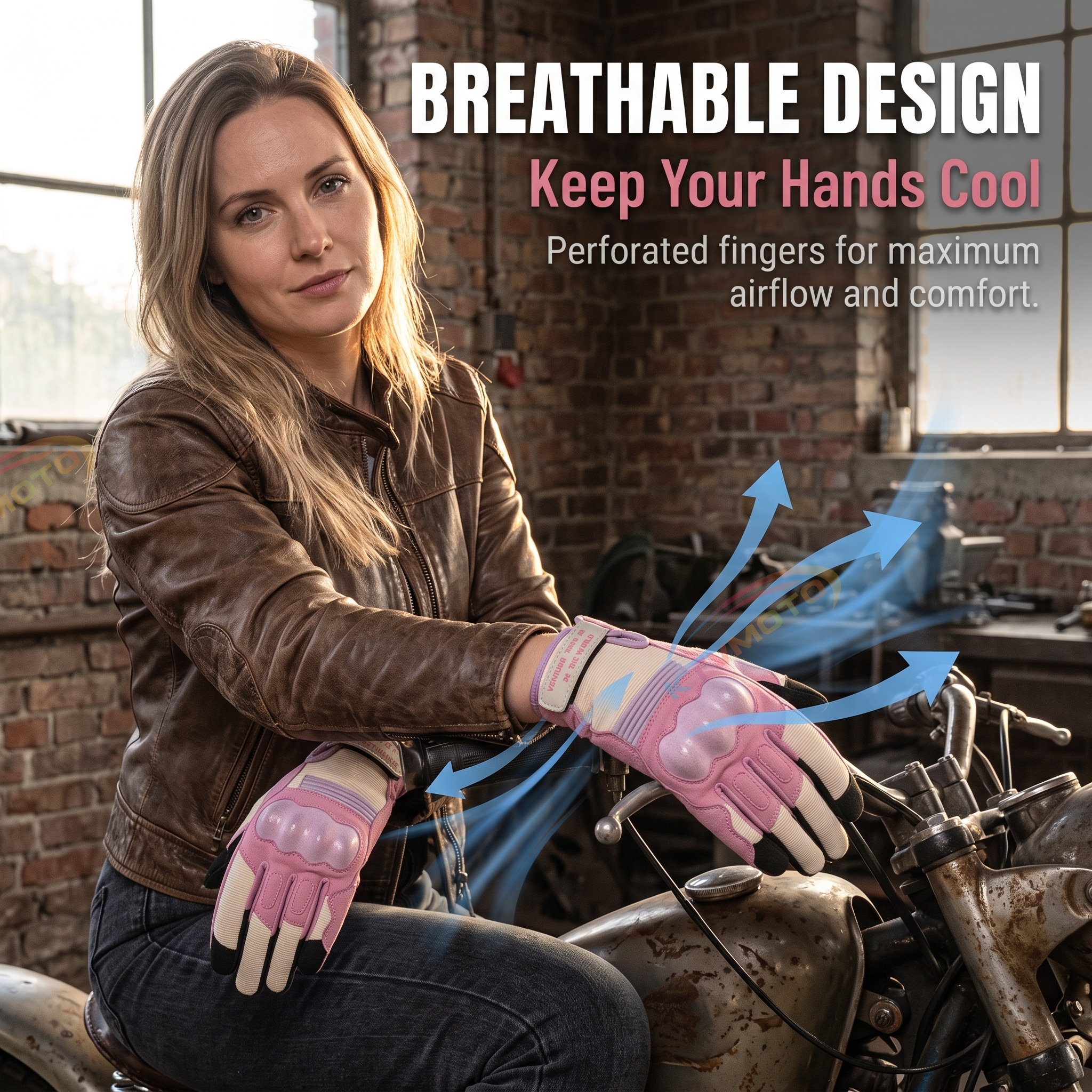 Retro motorcycle glove touchscreen-G75