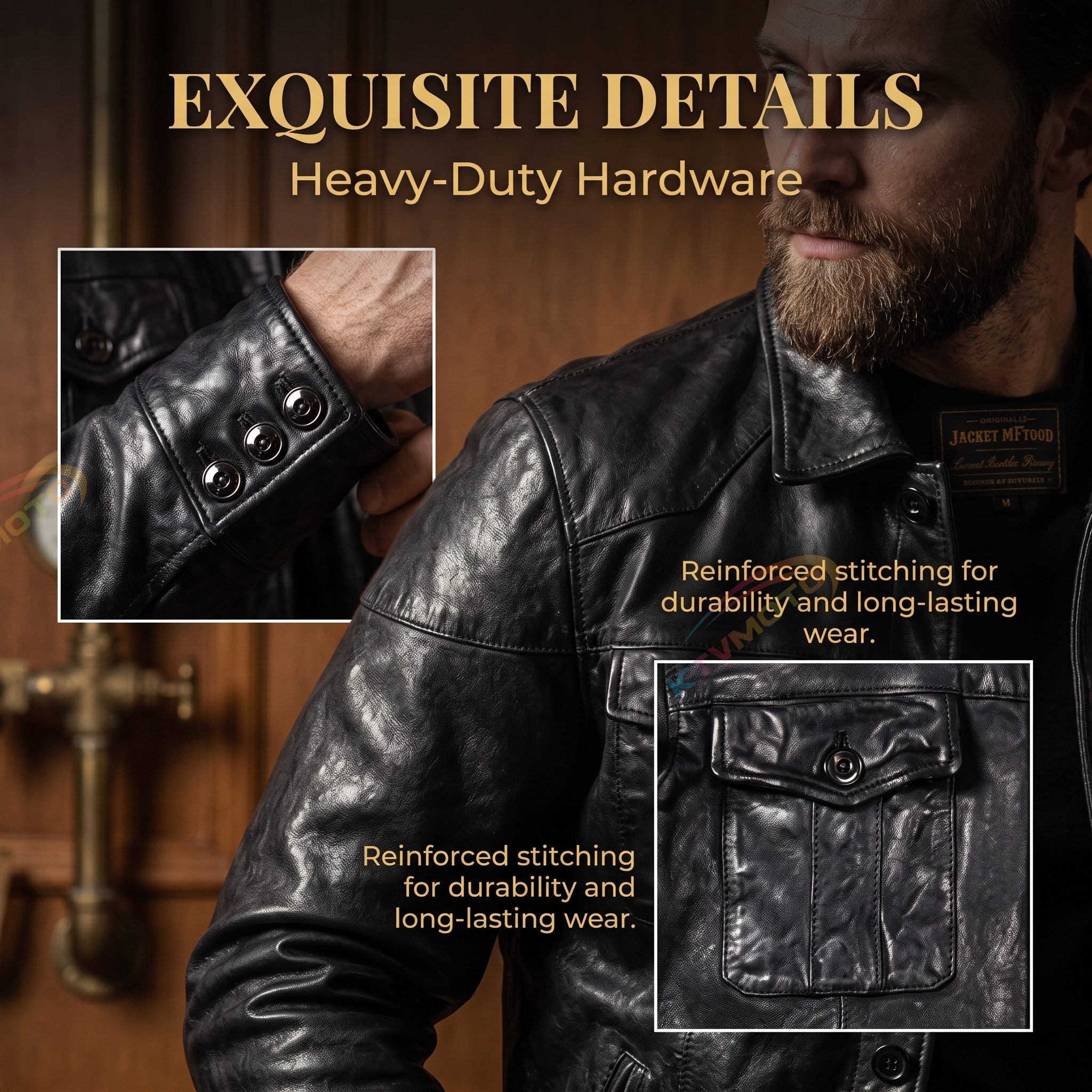 Luxury Vintage Casual Genuine Leather Jacket - A25