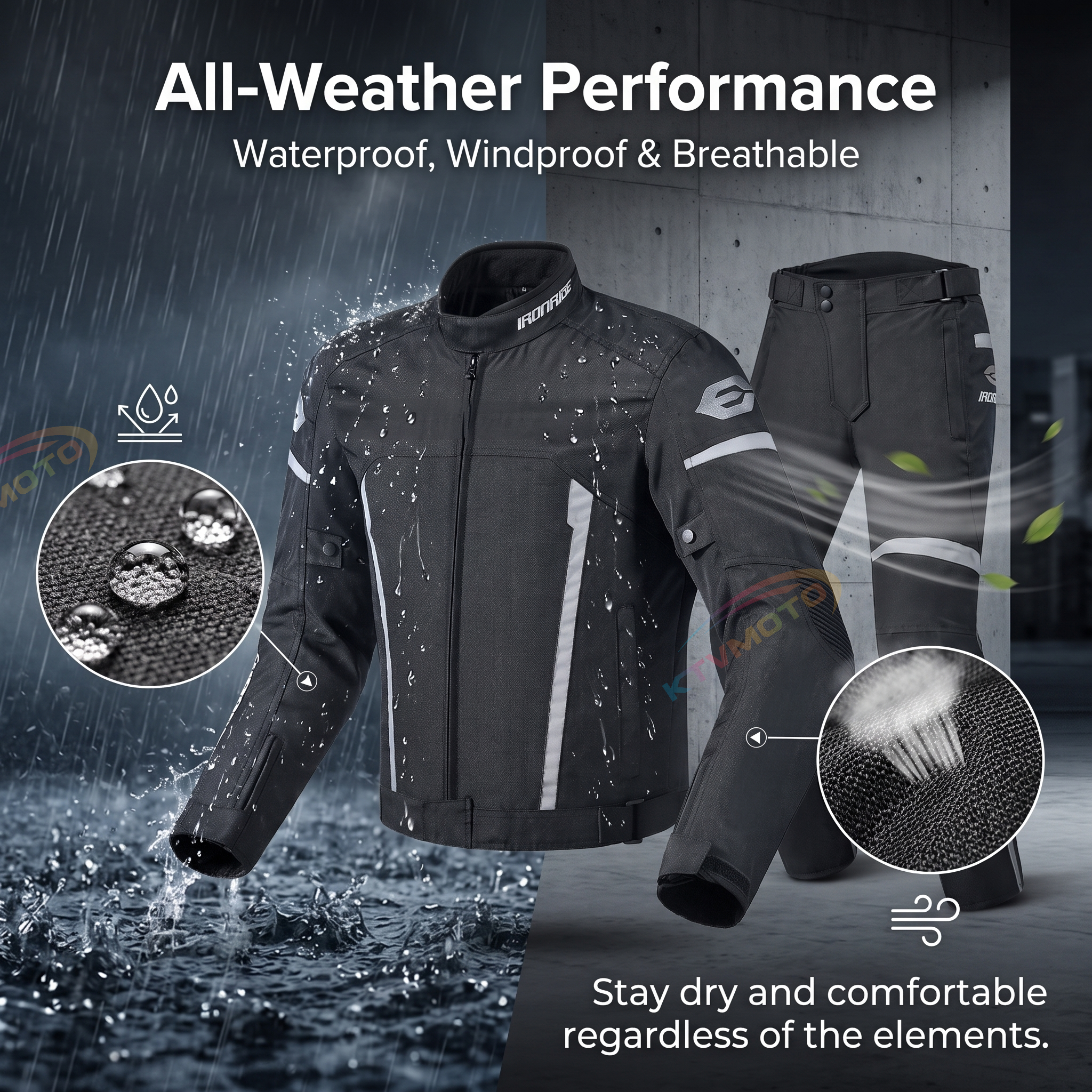 Motorcycle riding clothes are breathable, windproof and waterproof-J54