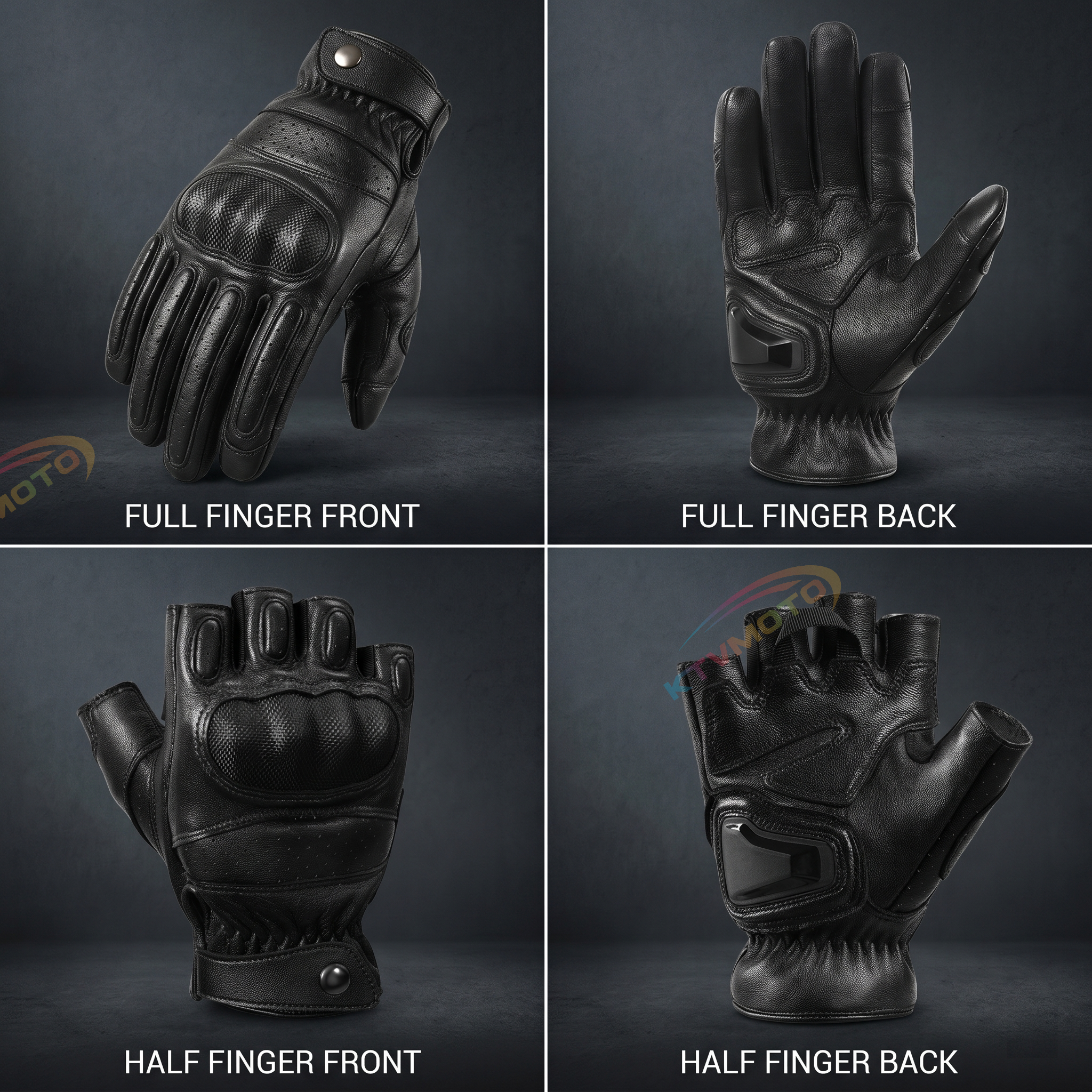 Genuine leather touchscreen non-slip motorcycle gloves-G57