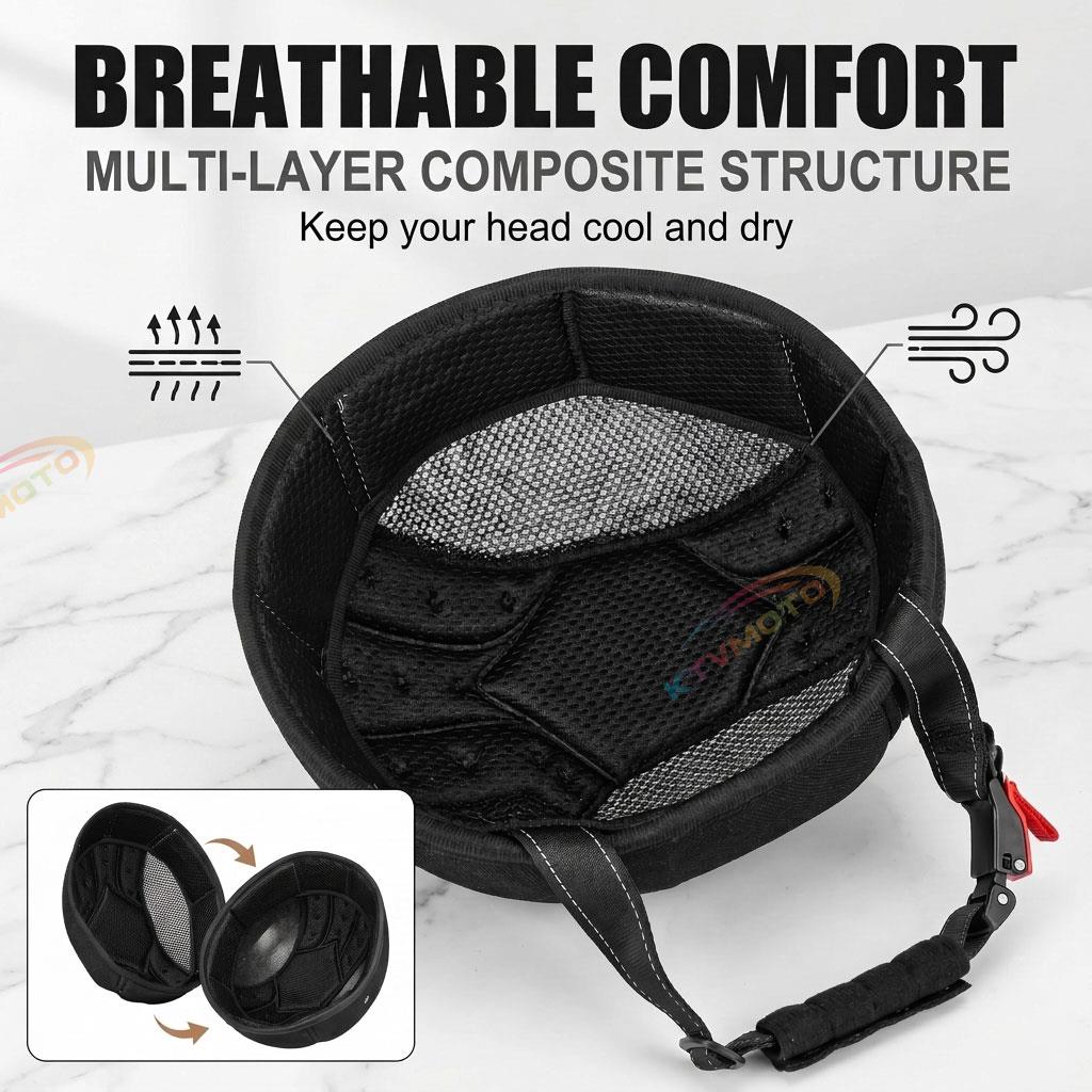 Carbon fiber motorcycle half-helmet cruiser helmet-I52