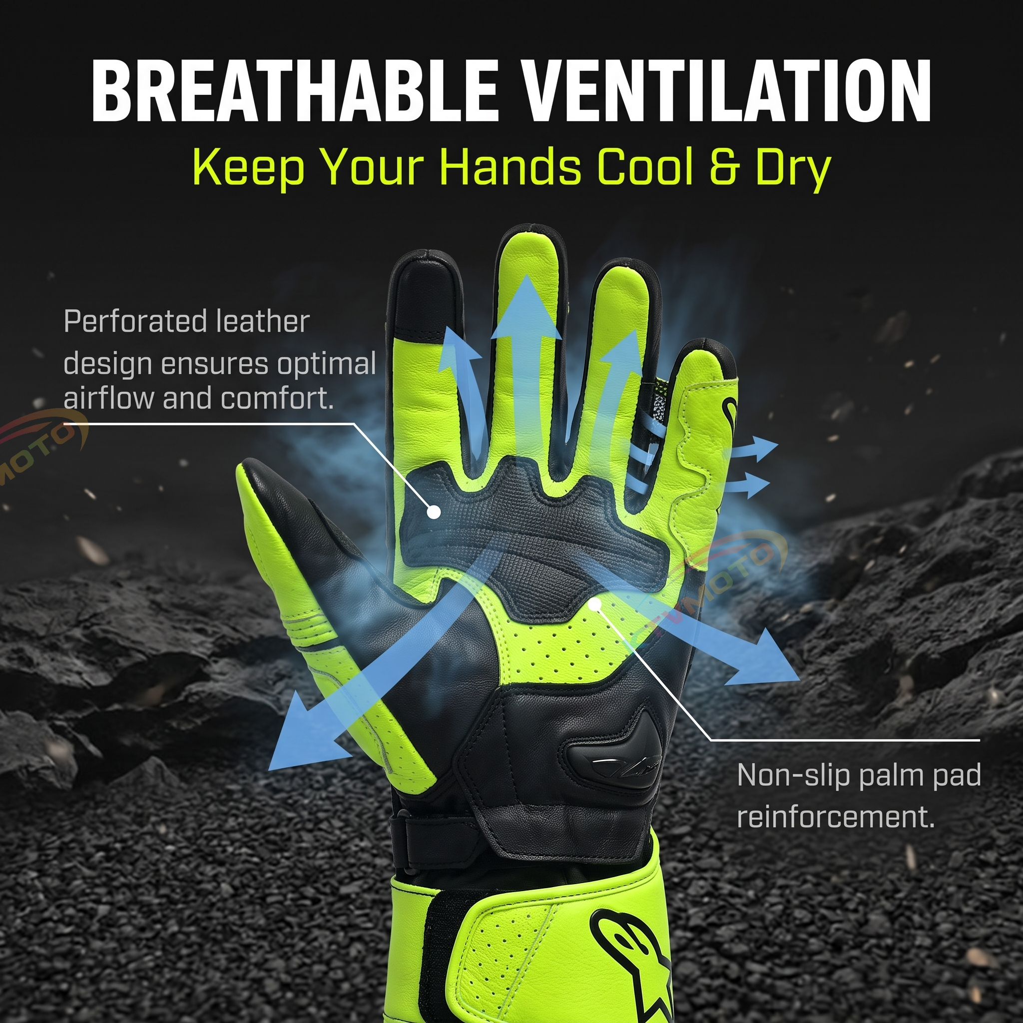 Touchscreen sheepskin motorcycle gloves-G91