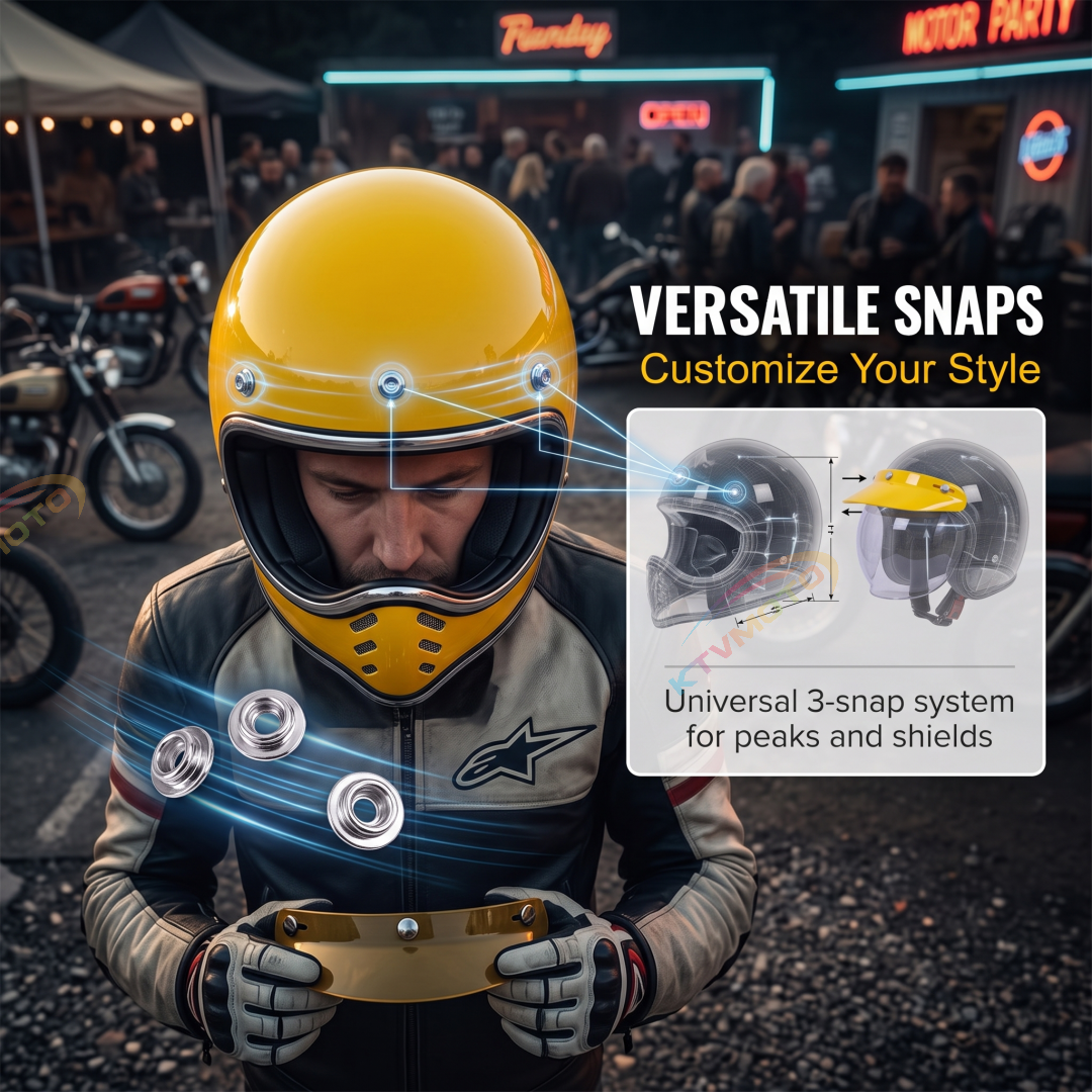 Open-style retro full-face motorcycle helmet-I137