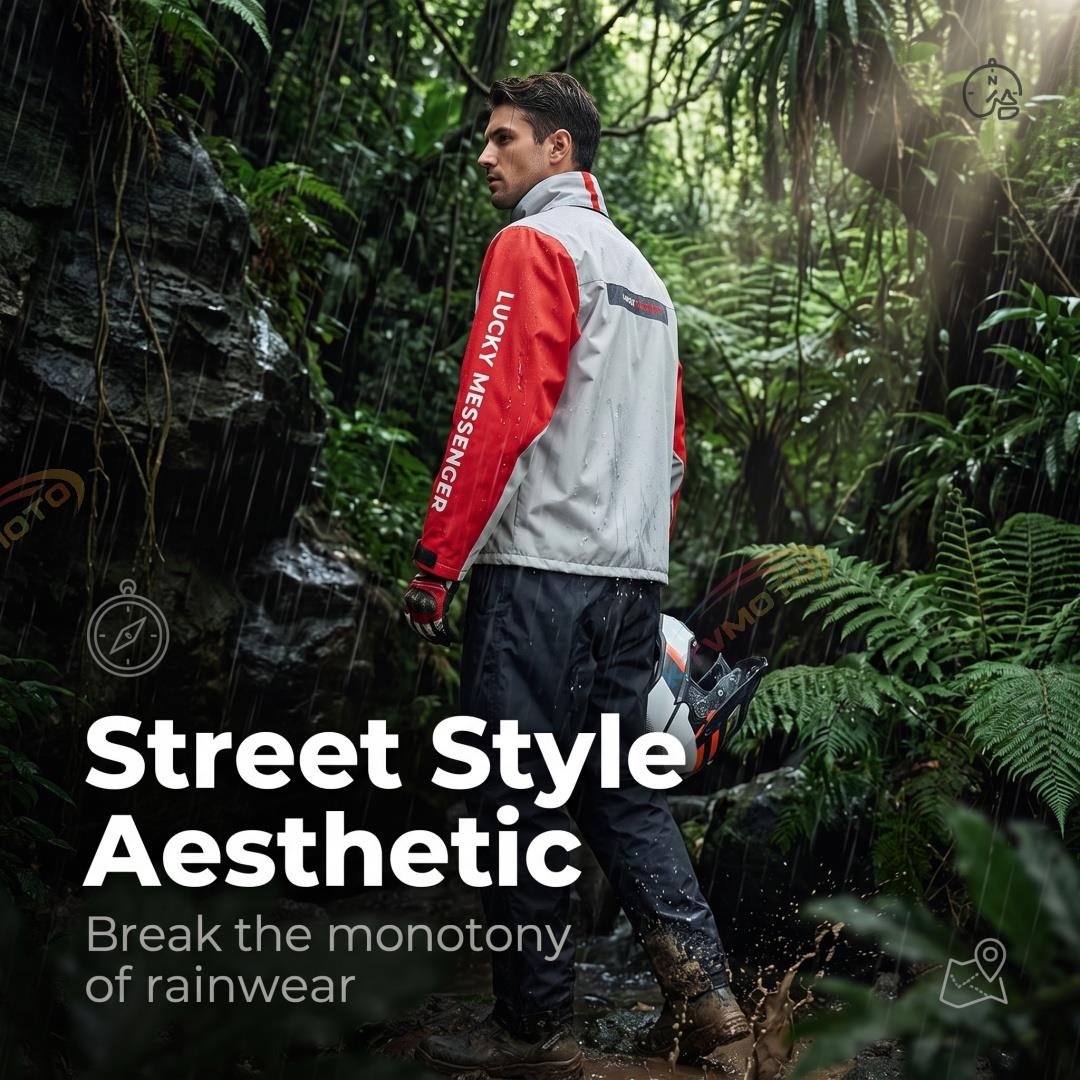 Stylish two-piece outdoor motorcycle rain suit-C11