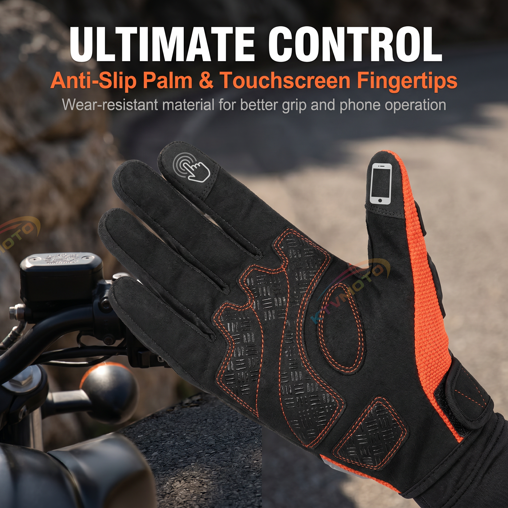 Motorcycle riding gloves with breathable touchscreen-G83