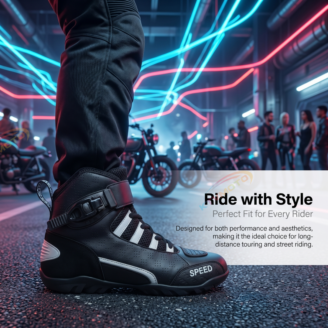 Motorcycle racing boots with crash and fall protection-K93