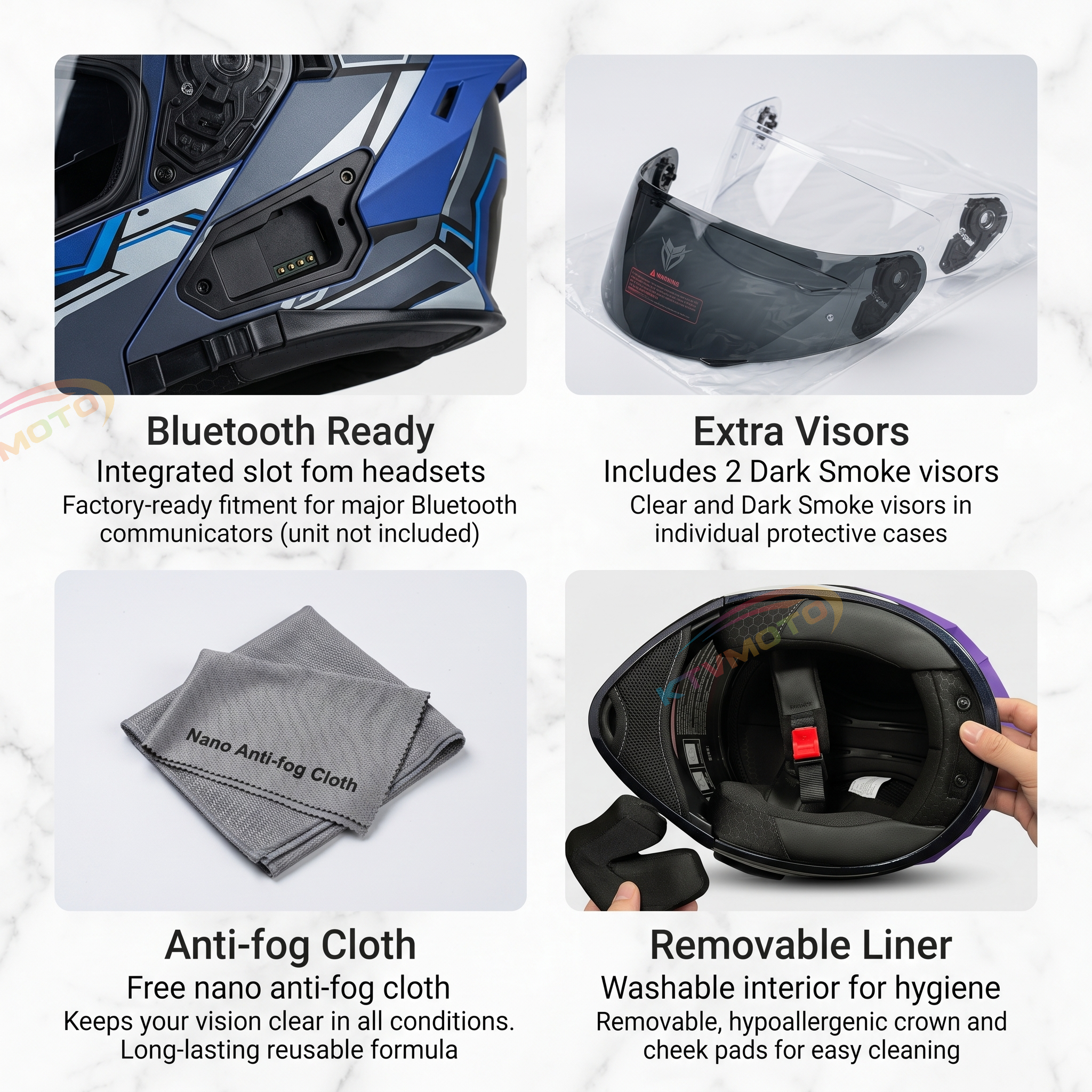 DOT approved modular motorcycle helmet dual mirrors-I132