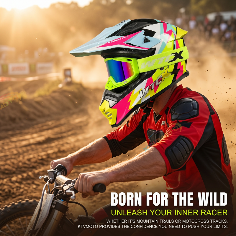 Colorful motocross helmets and goggles-I61