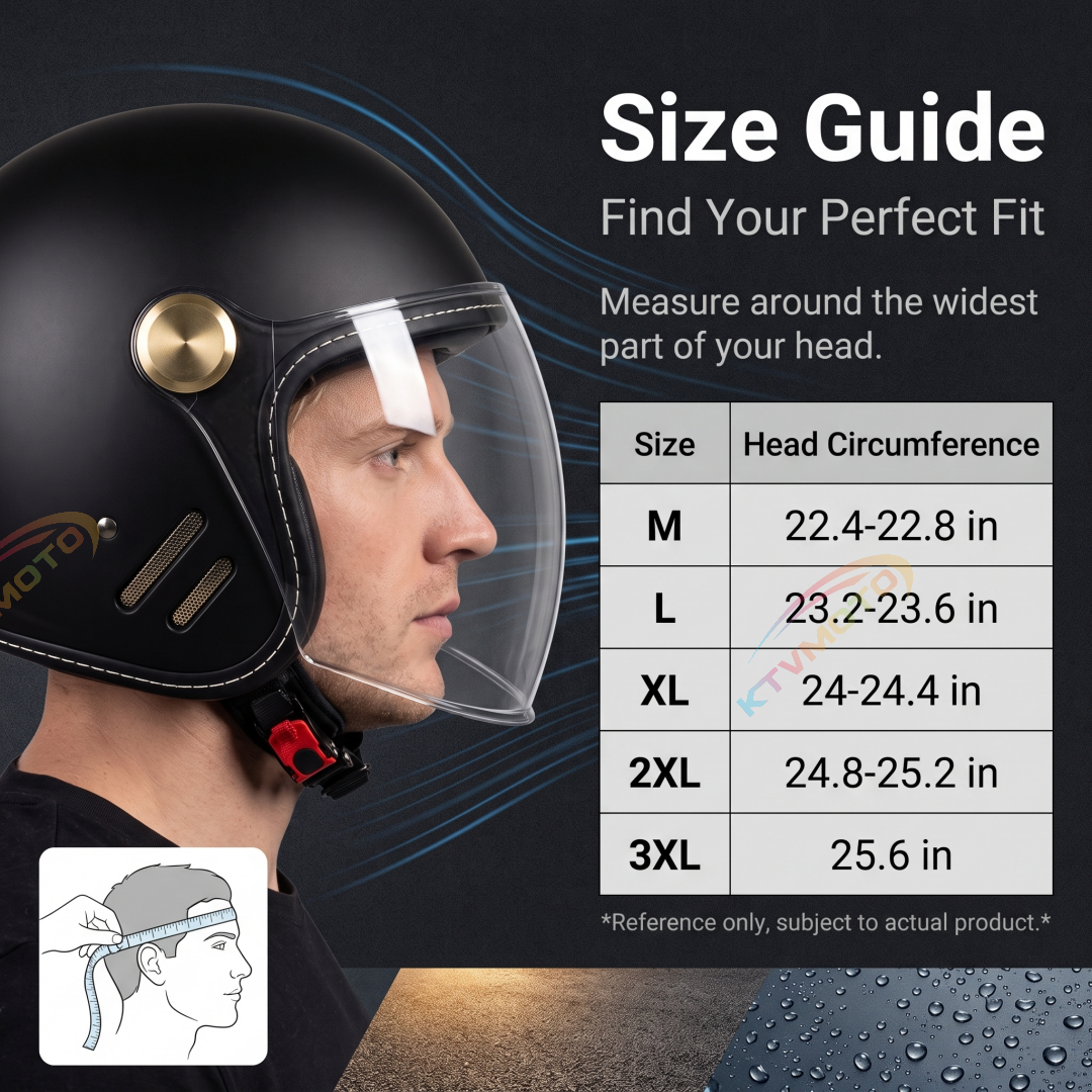 Minimalist Retro Dual-Visor Motorcycle Helmet-I134
