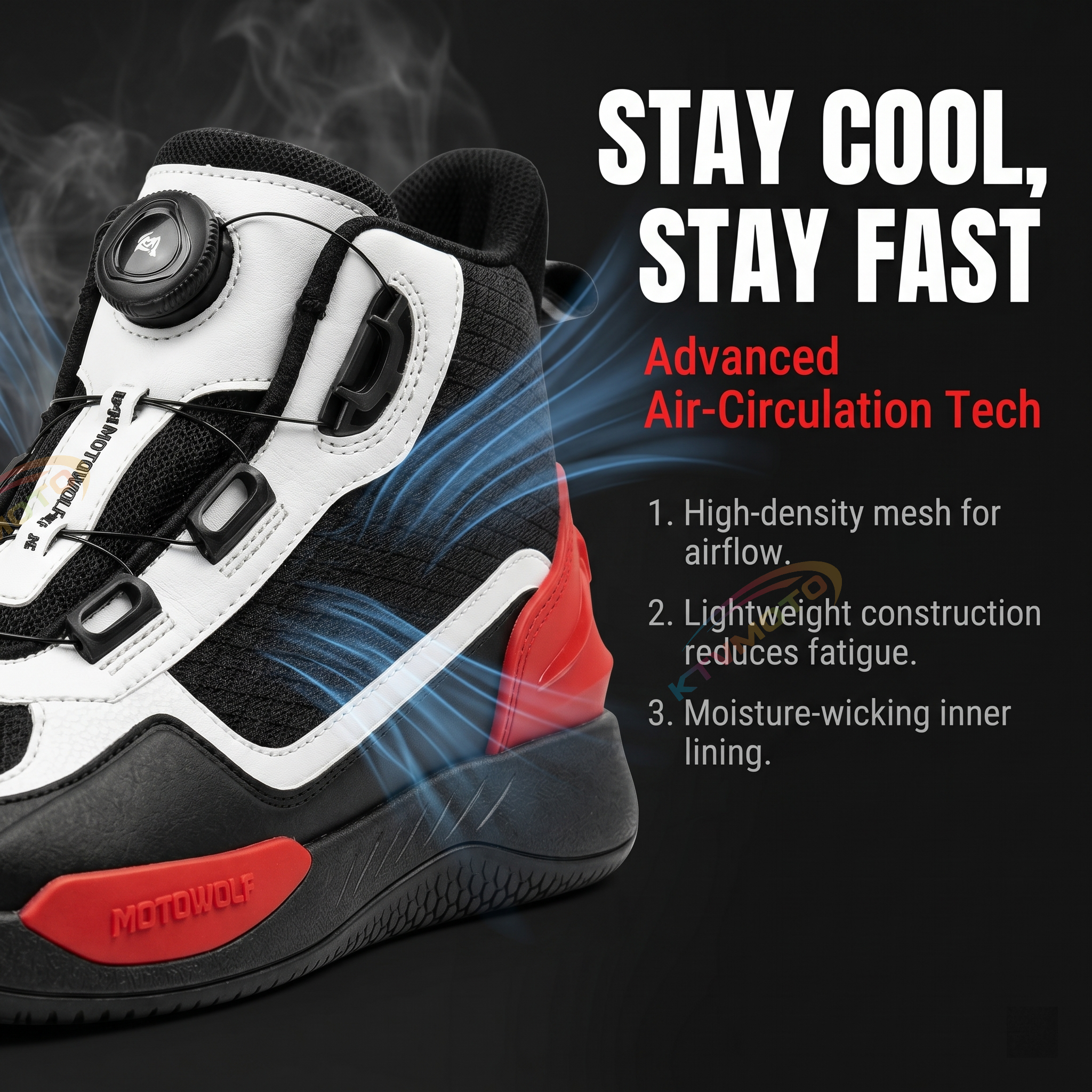 Motorcycle breathable riding boot knob-K76