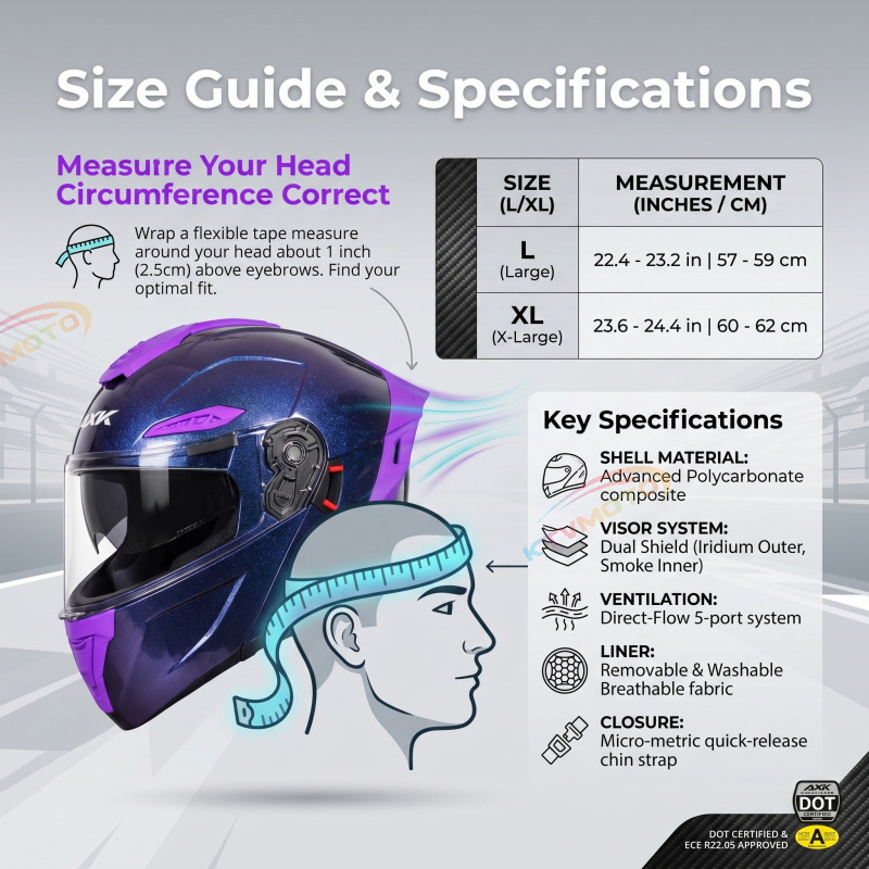 Gradient Modular Full-Face Motorcycle Helmet-I121
