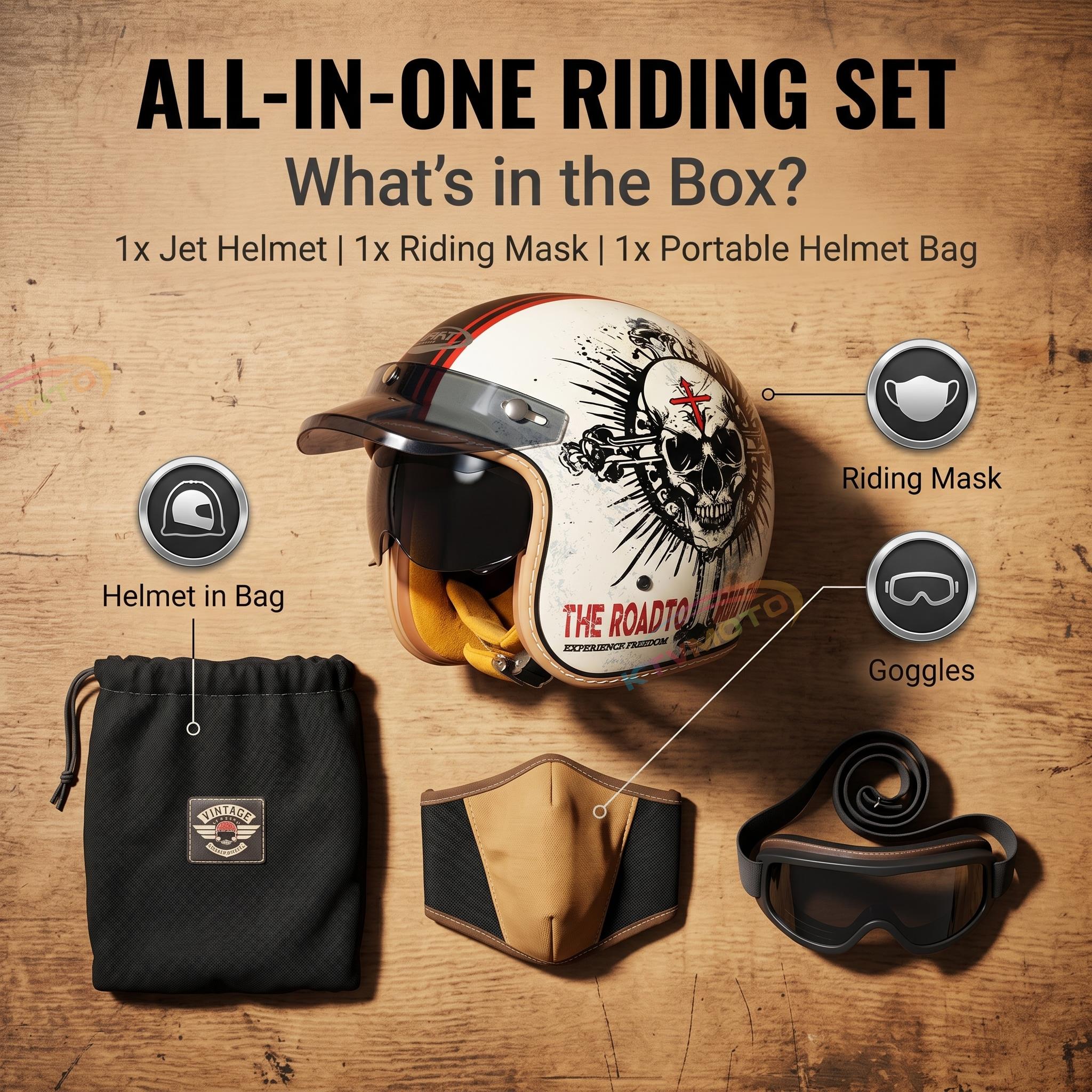 Retro open-face motorcycle helmet- I30