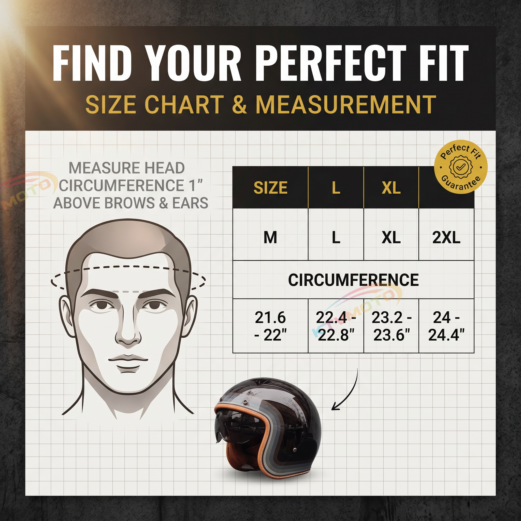 Retro-style open-face motorcycle helmet-I25