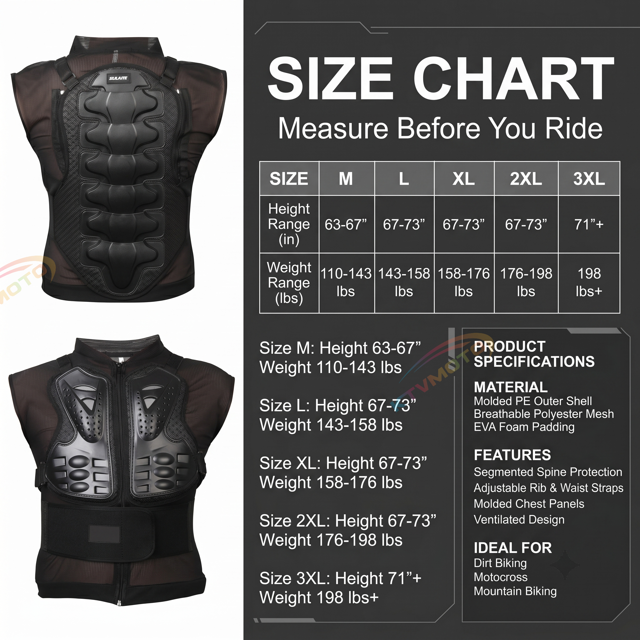 Motorcycle armor racing sleeveless armor-F18