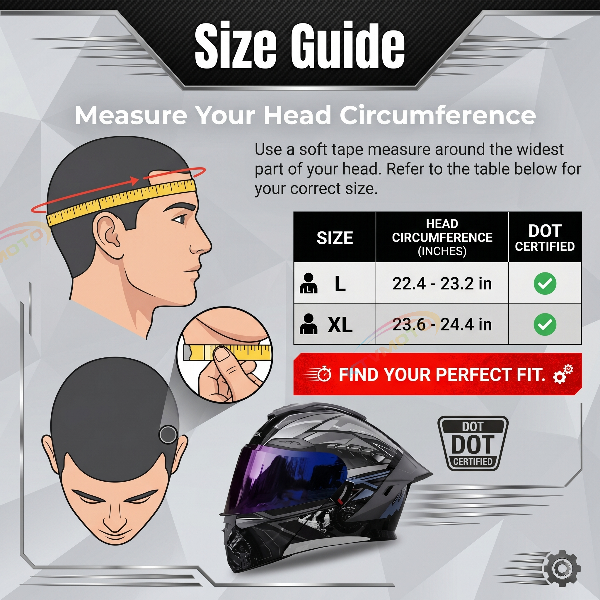 DOT certified modular motorcycle helmet-I124