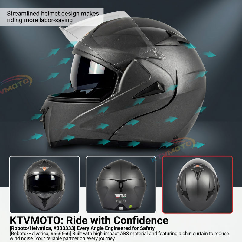 DOT-approved modular motorcycle helmet-I101