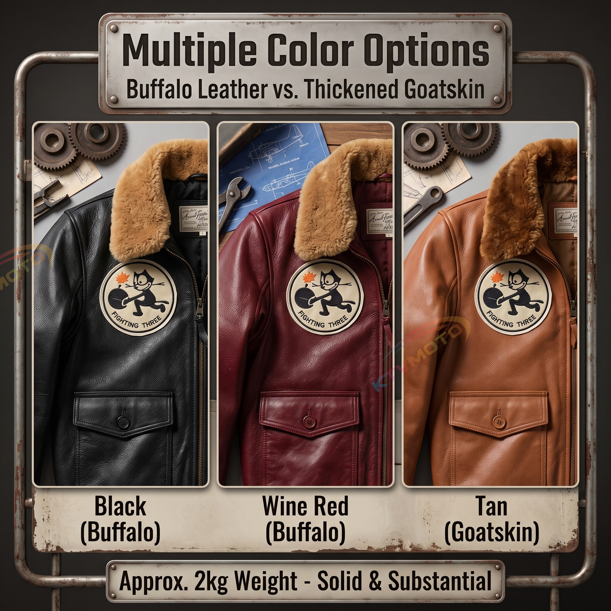 Men's sea and air pilot leather jacket-A03