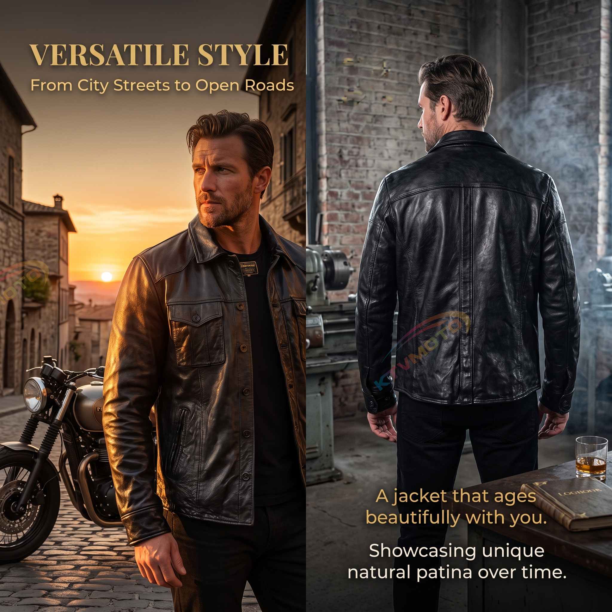 Luxury Vintage Casual Genuine Leather Jacket - A25