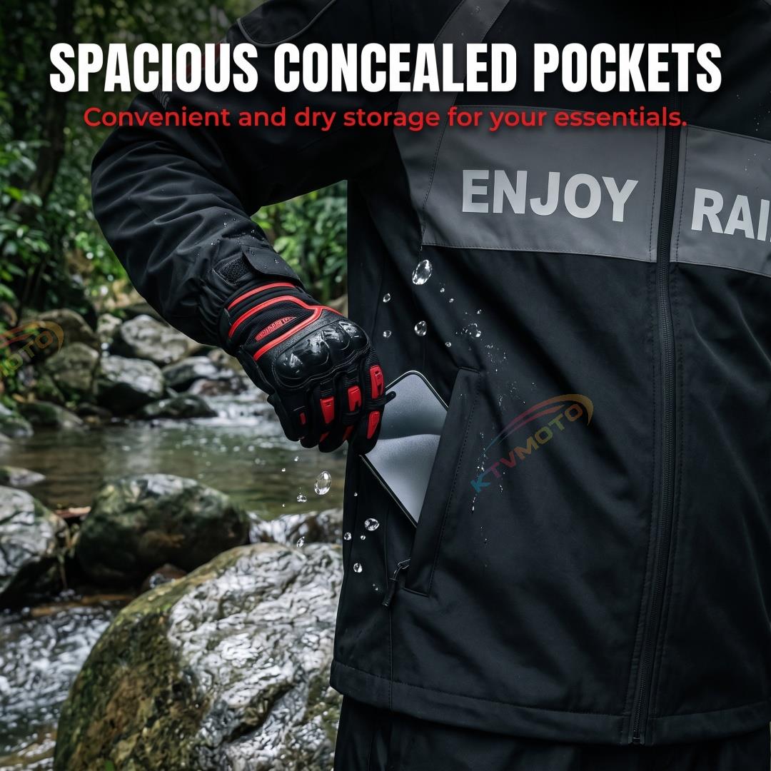 Two-piece heavy-duty motorcycle rain suit-C13