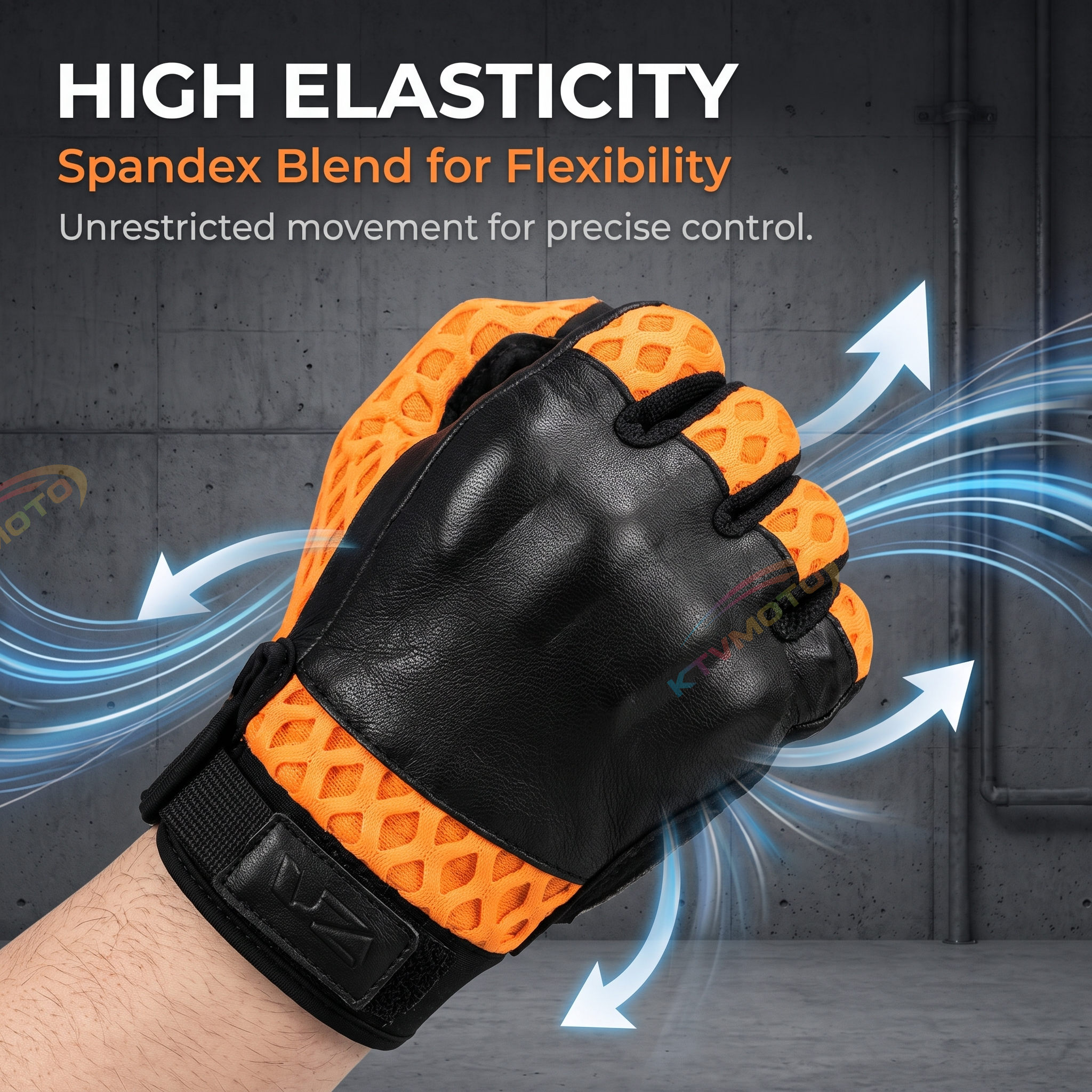 Motorcycle riding gloves with large mesh-G76