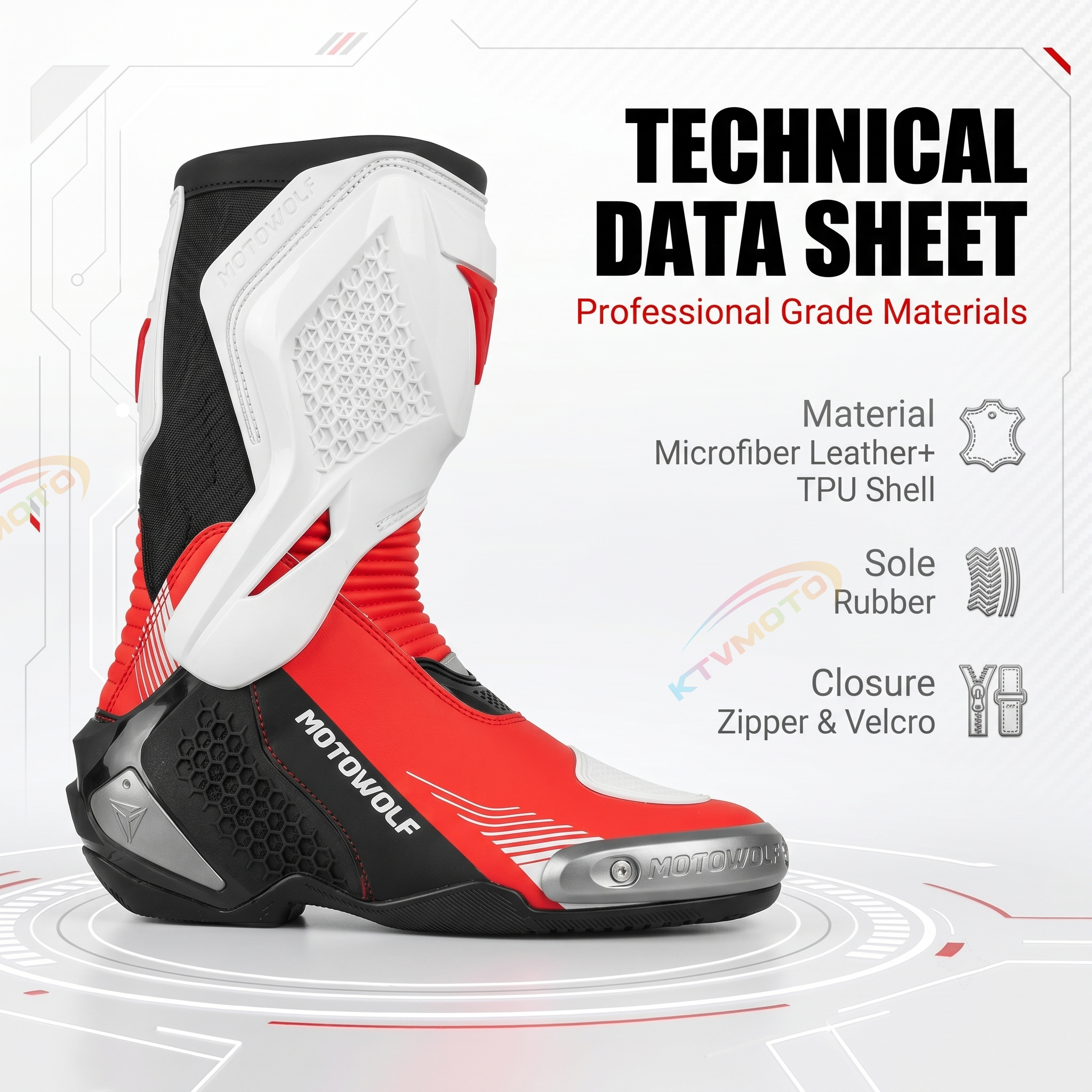 Motorcycle anti-slip and anti-fall riding boots-K54