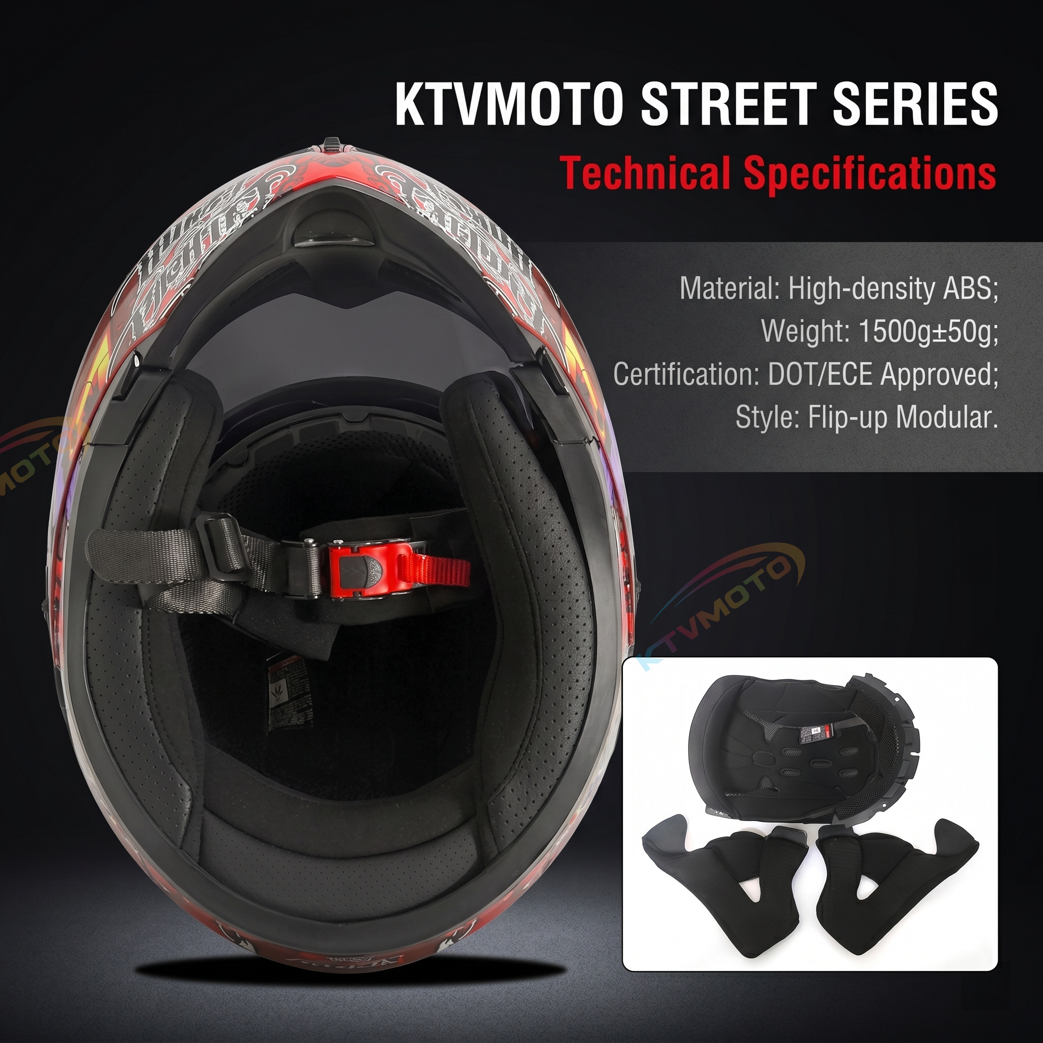 Windproof and noise-reducing full-face racing helmet-I92