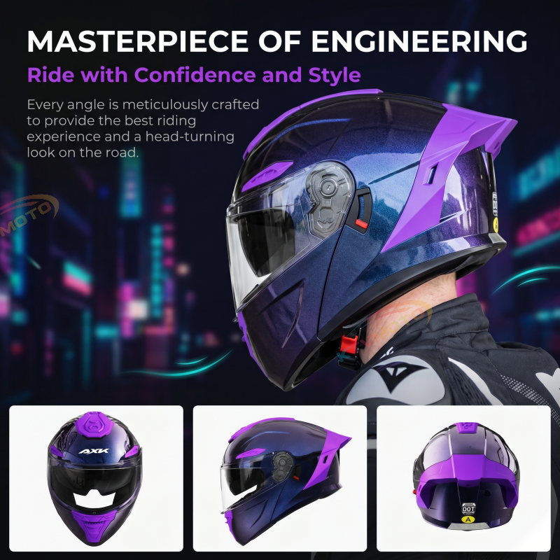 Gradient Modular Full-Face Motorcycle Helmet-I121