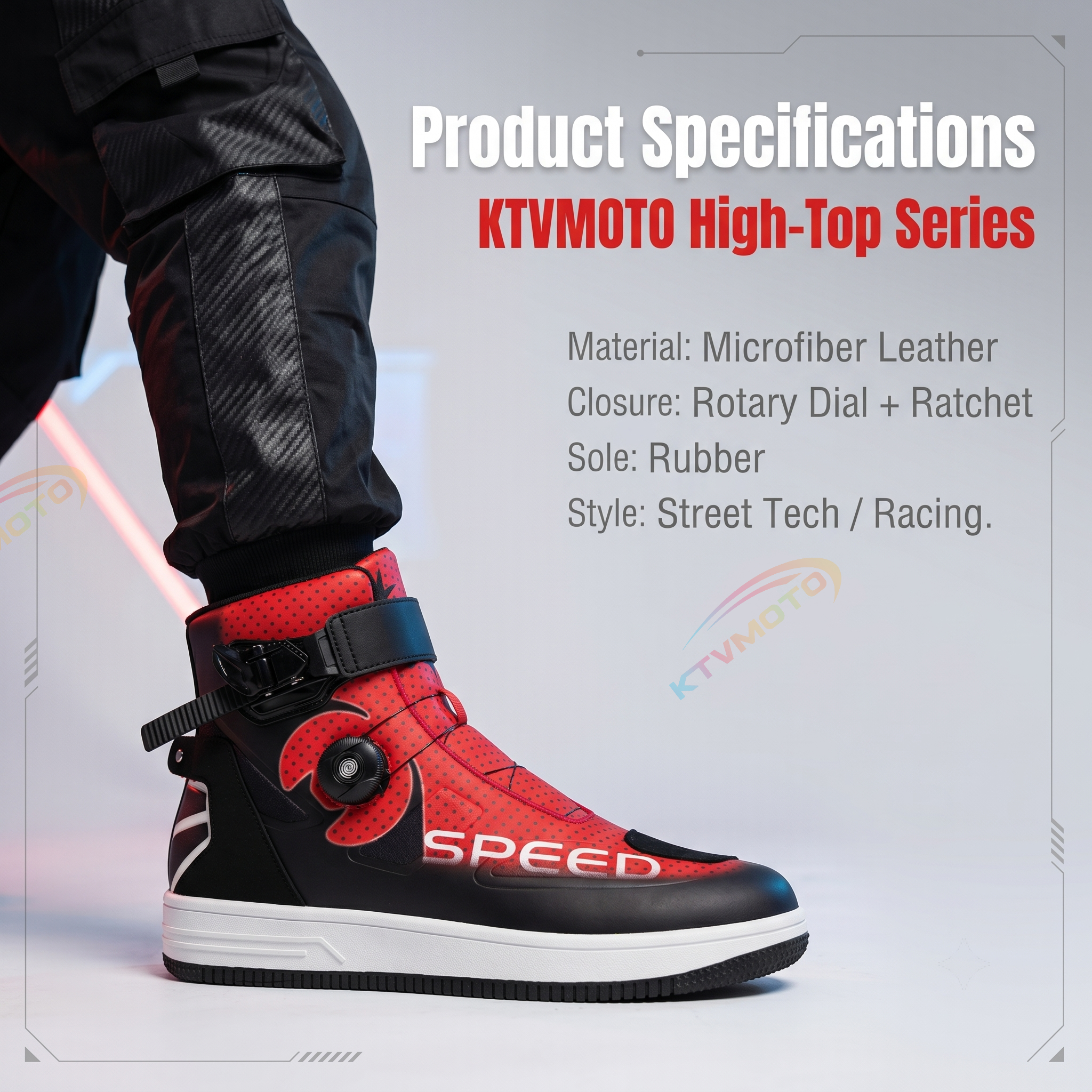 High-top motorcycle sneakers-K111