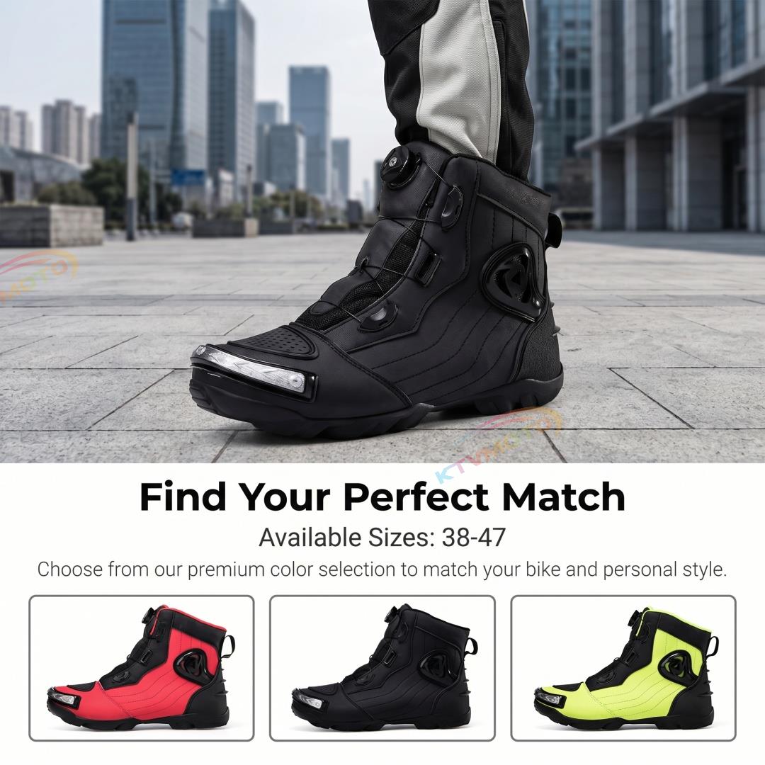 Motorcycle road racing boots with crash protection-K74