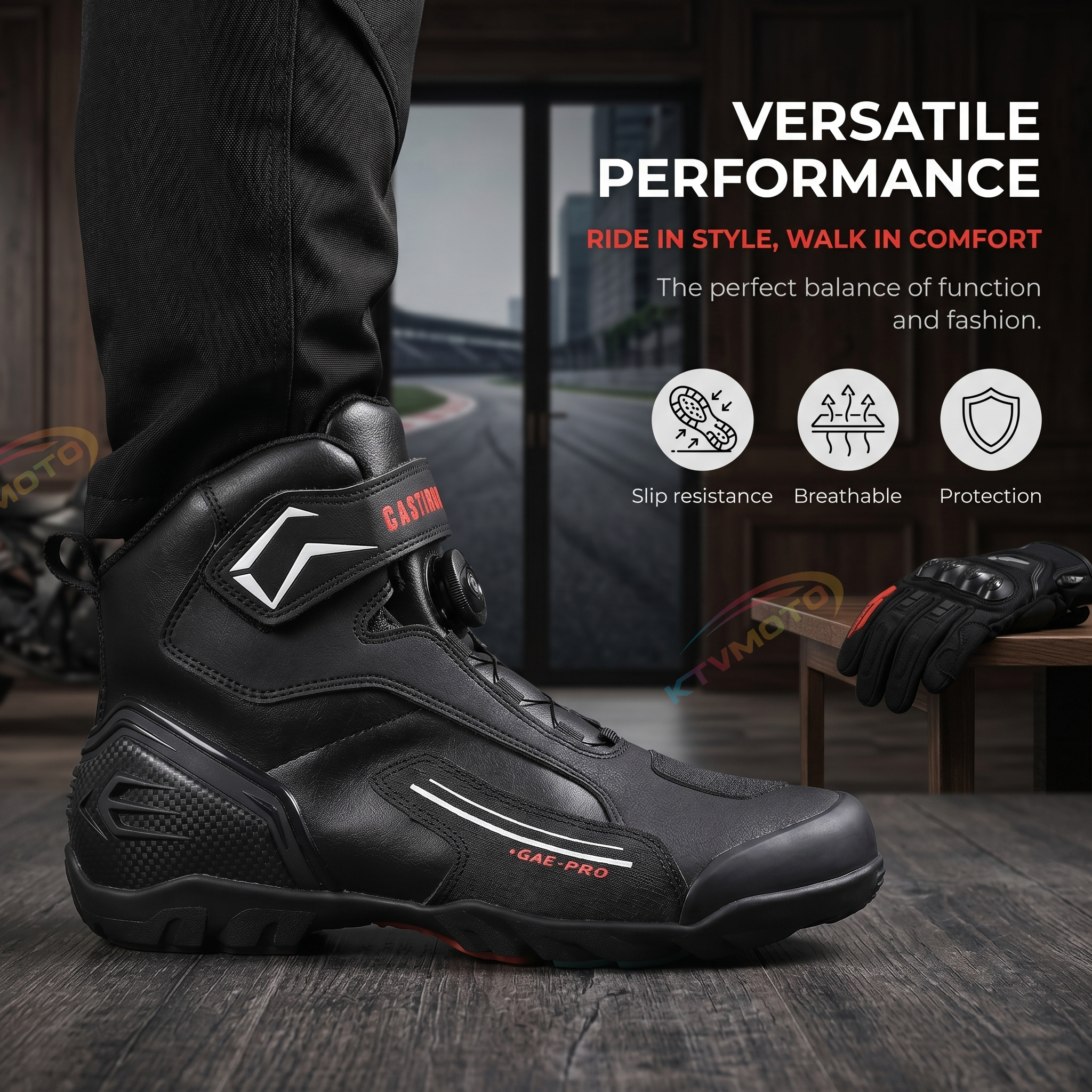 Motorcycle anti-slip ankle boots-K146