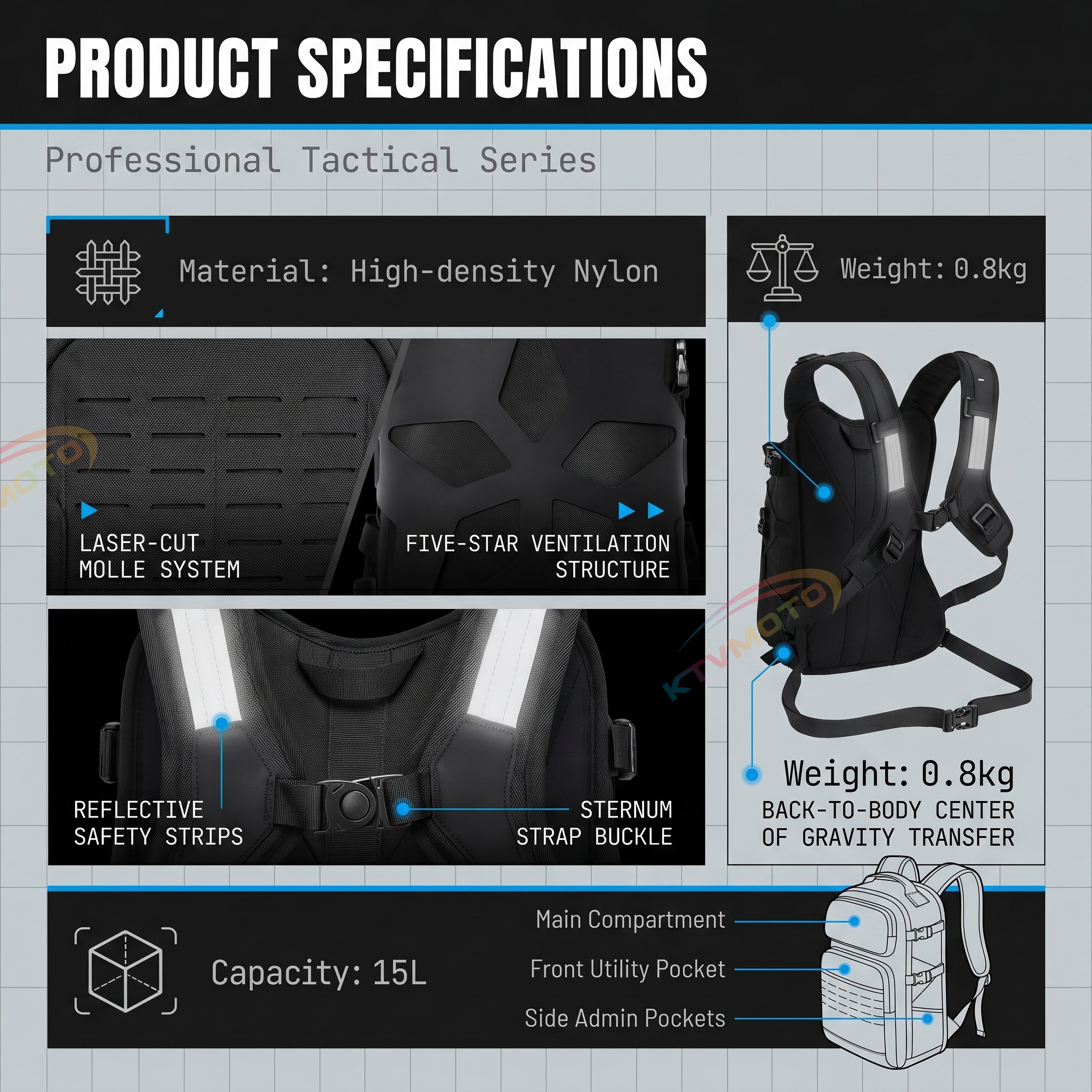 Motorcycle Rider Backpack-B19