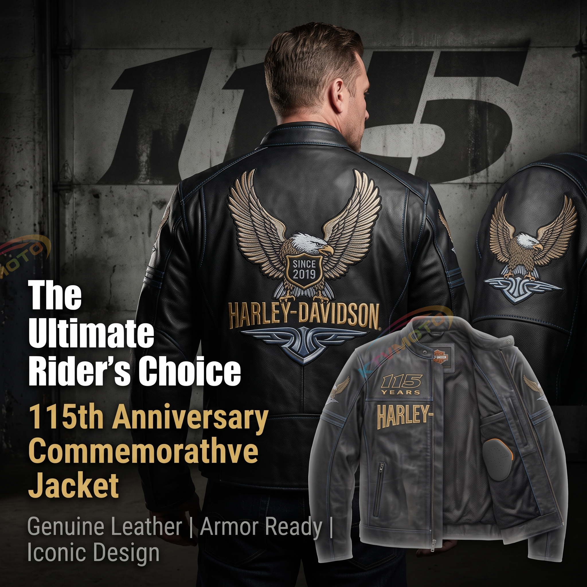 Harley 115th Anniversary Genuine Leather Jacket-A16