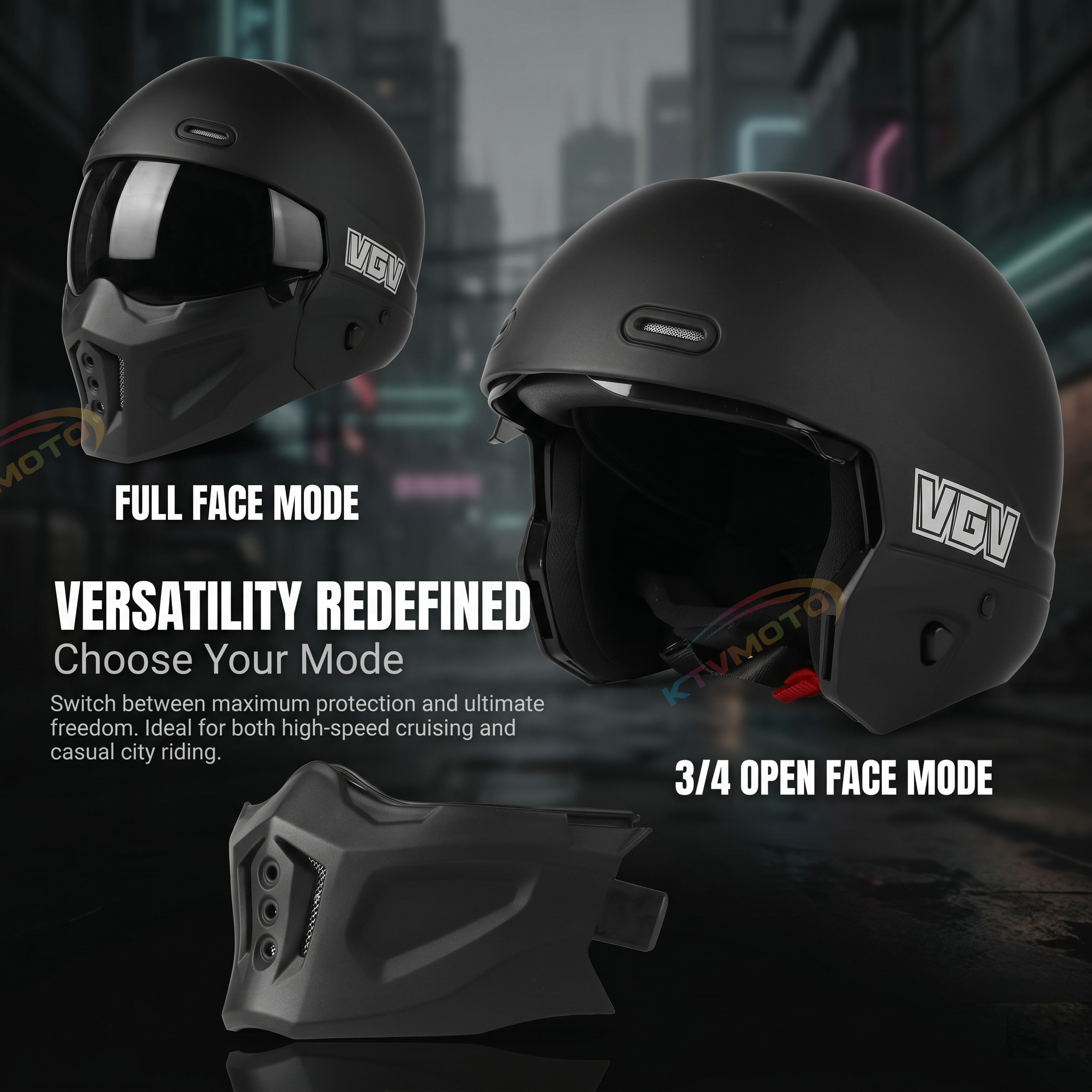 Dual-Mode Tactical Motorcycle Helmet (Bluetooth Compatible)-I90