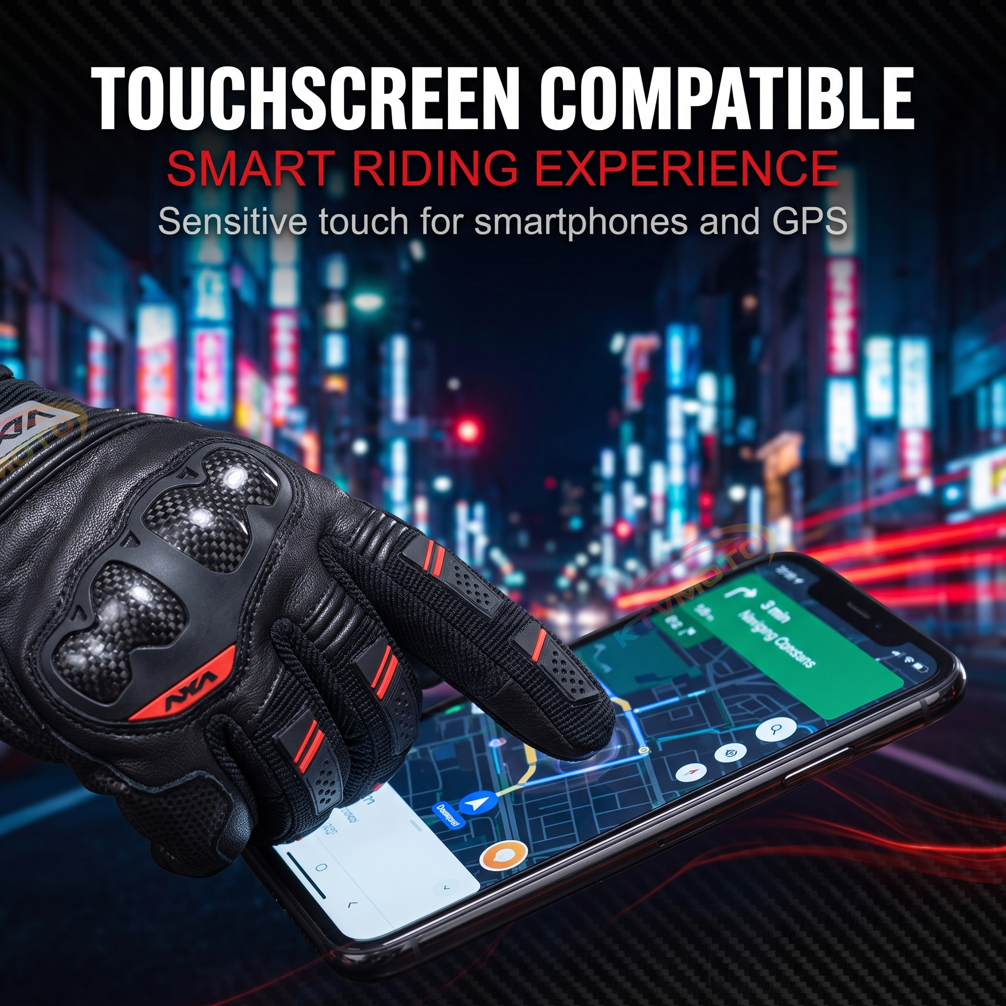 Motorcycle gloves with carbon fiber touchscreen thickened-G80