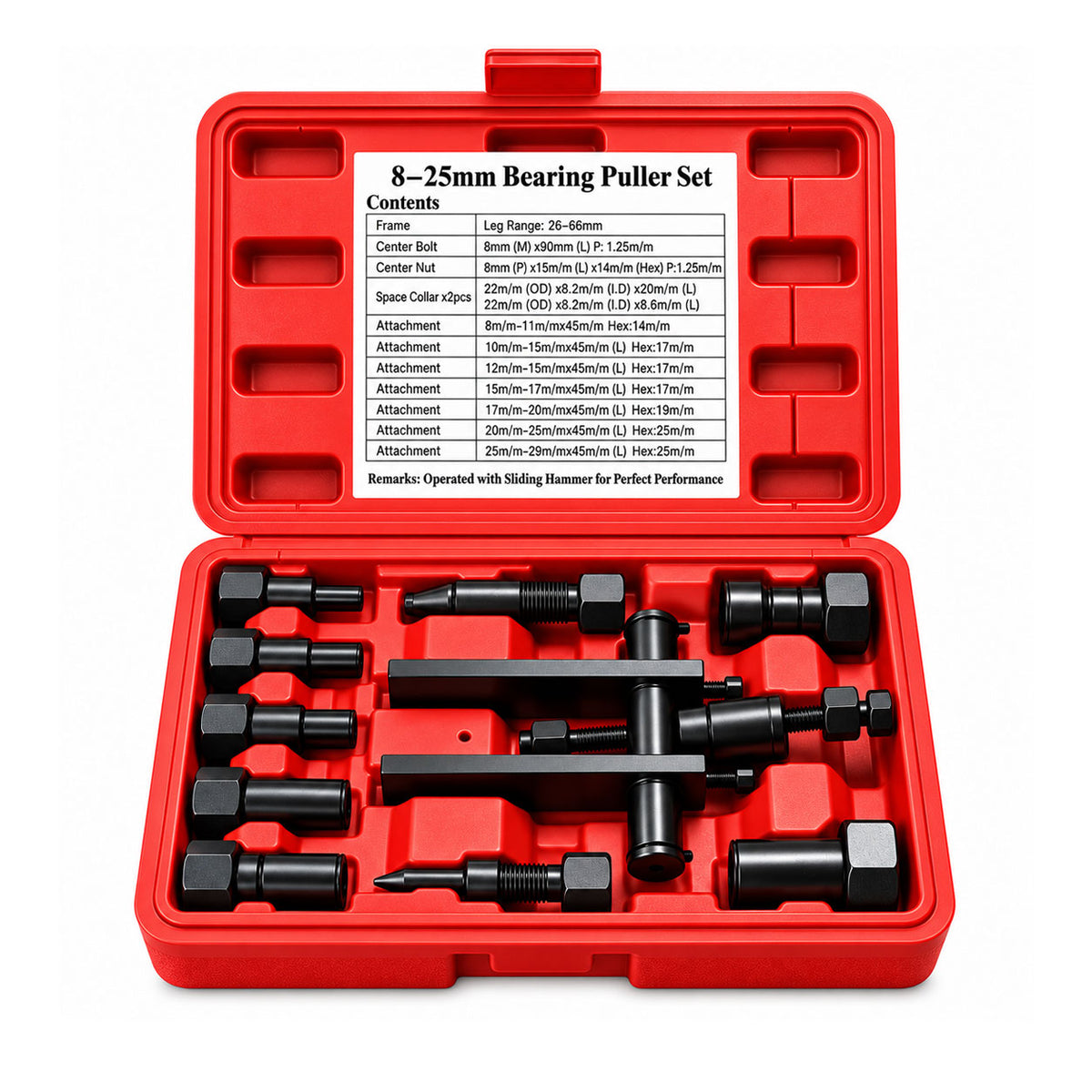 8–25mm Blind Hole Bearing Puller Set — Motorcycle and Automotive Wheel Bearings-M01