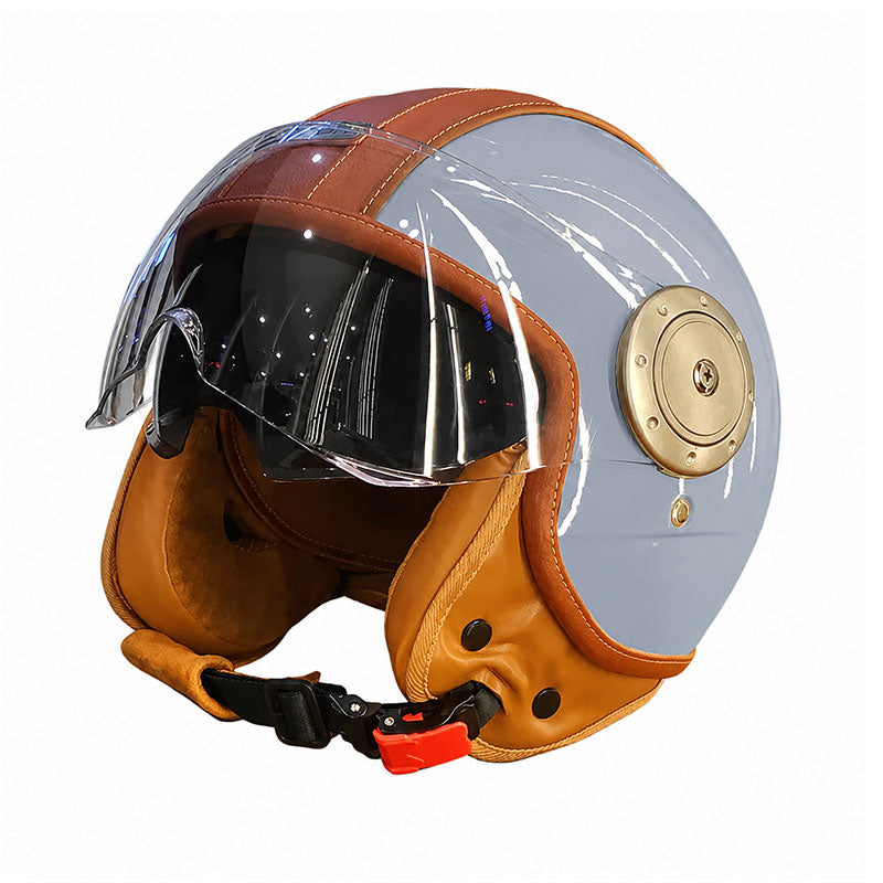 Dual-lens open-back Bluetooth motorcycle helmet-I27