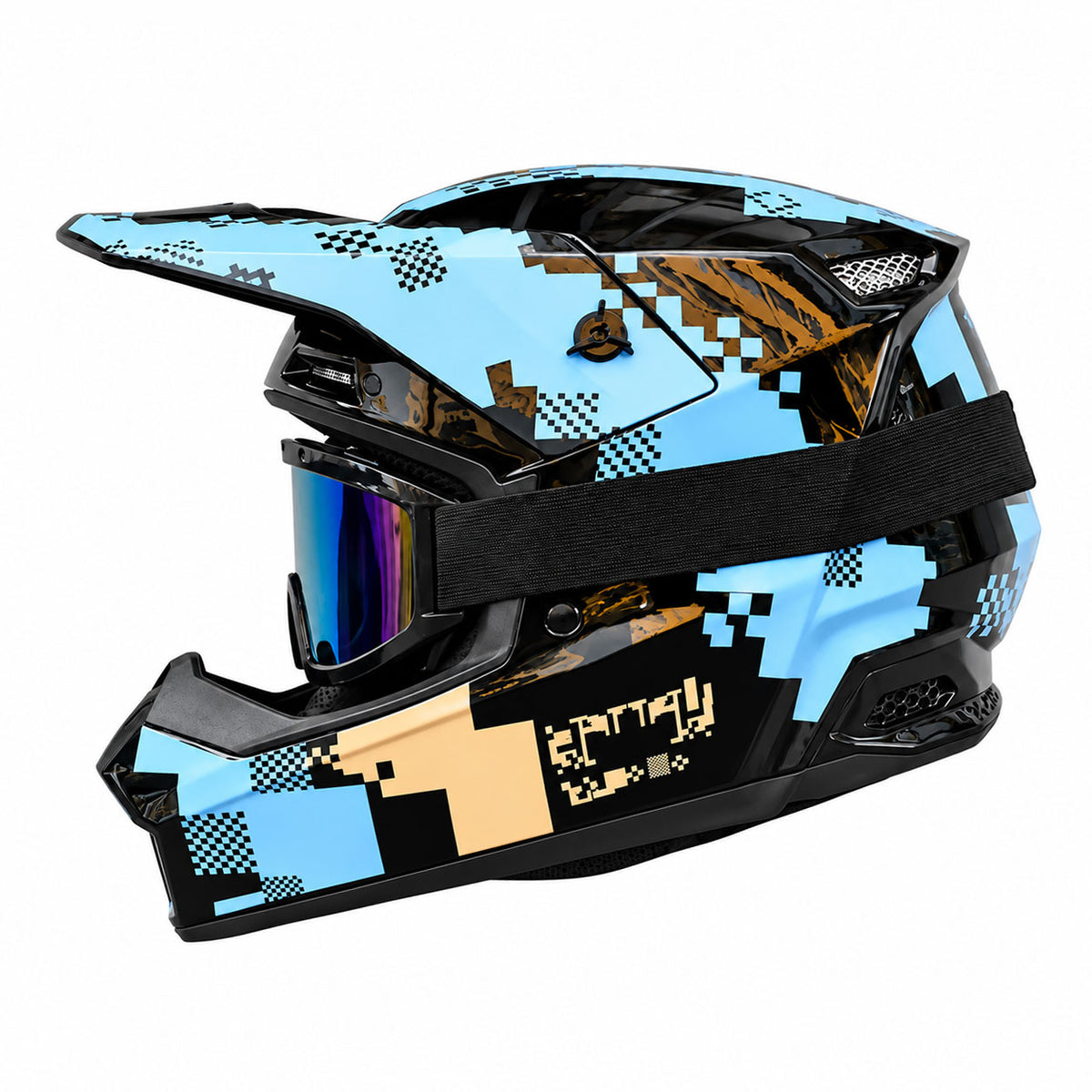 Motocross Goggles-Style Helmet with Graffiti Design-I172
