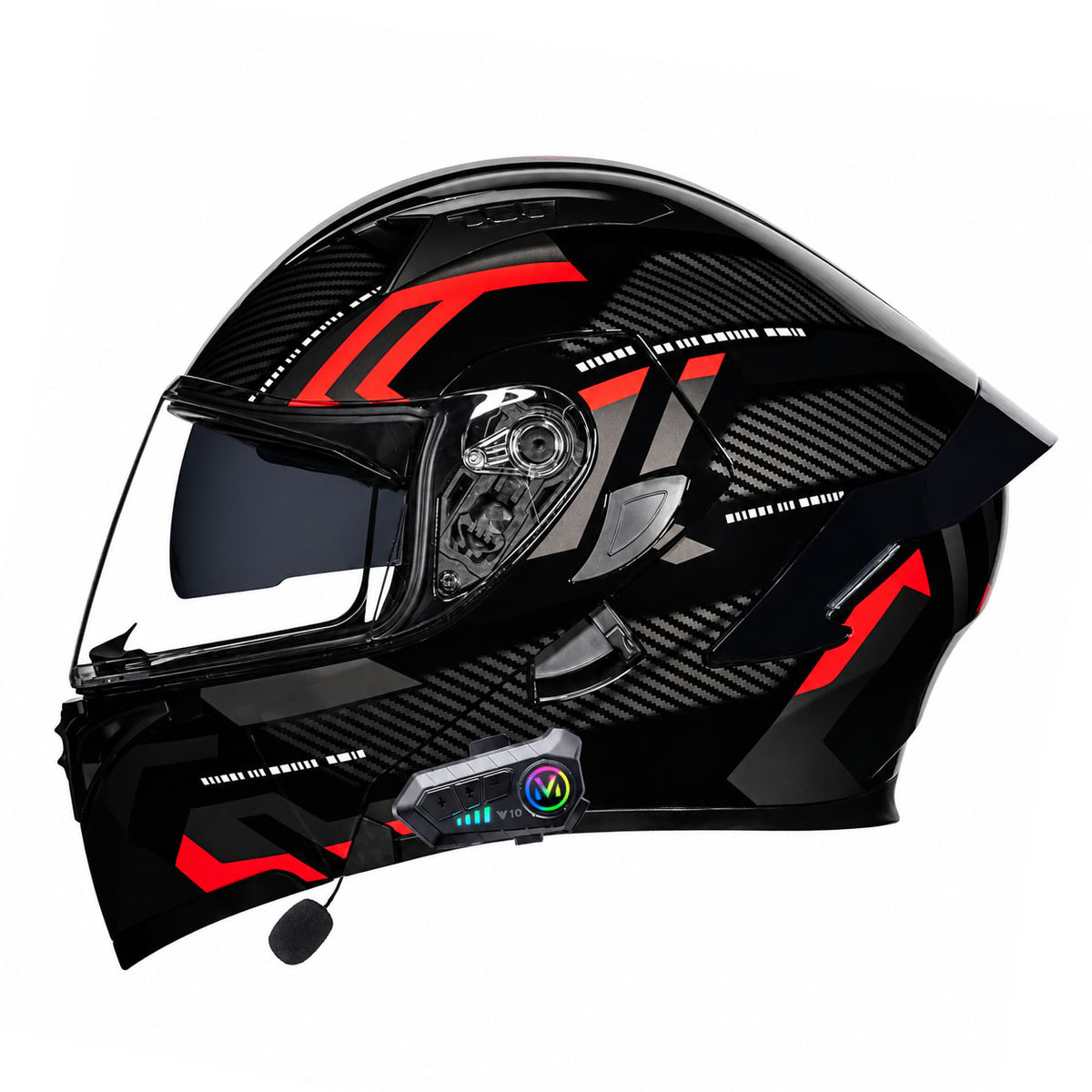 Motorcycle Helmet with Bluetooth and Transparent Visor-I162