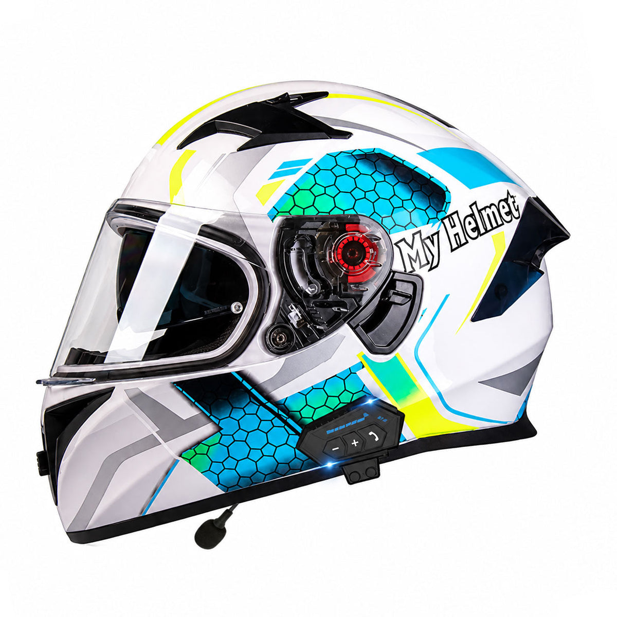 Artistic skull-painted full-face modular motorcycle helmet-I93