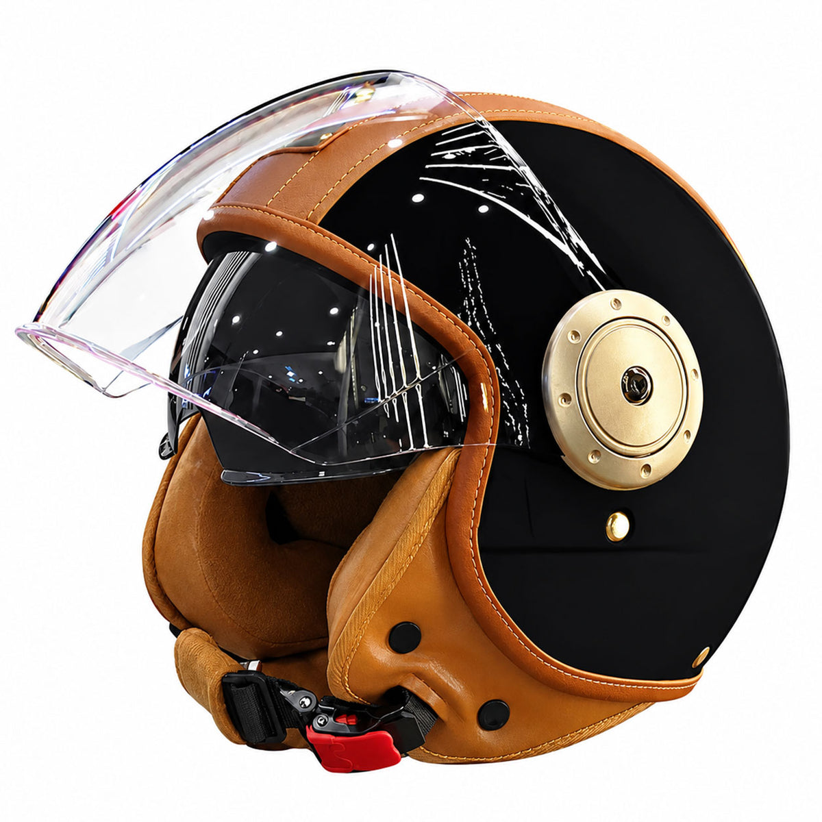 Dual-lens open-back Bluetooth motorcycle helmet-I27
