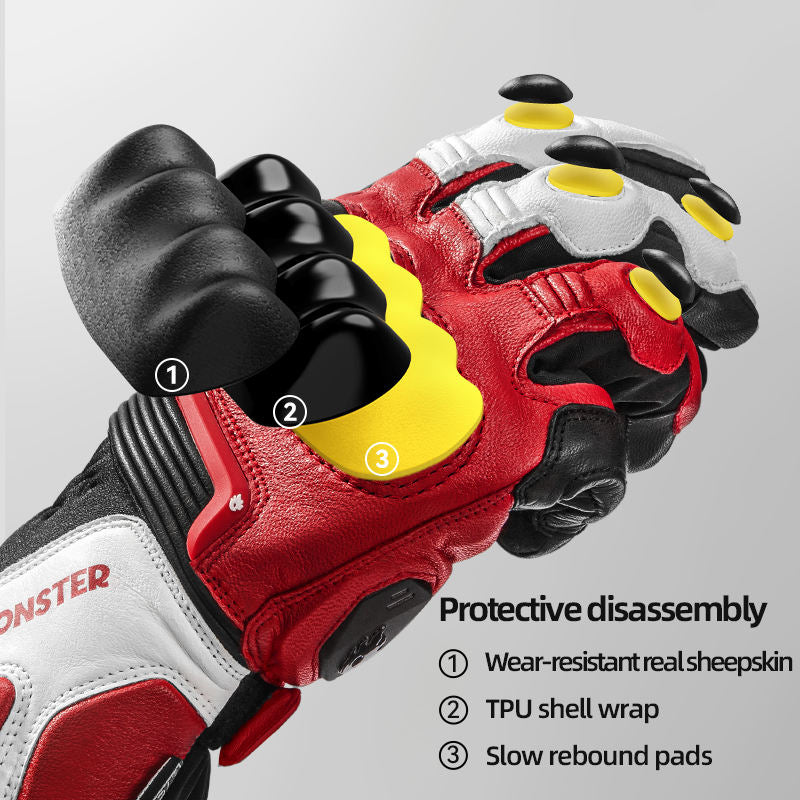 CE Warm Waterproof ESA Leather Cycling Gloves-G18