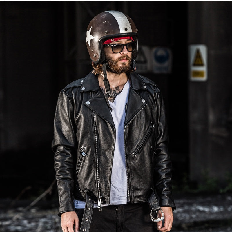 Genuine leather Harley motorcycle riding suit-A40