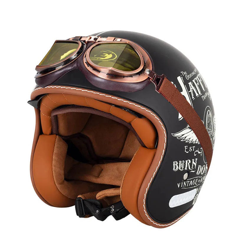DOT Retro Motorcycle Shockproof Protective Helmet-I09
