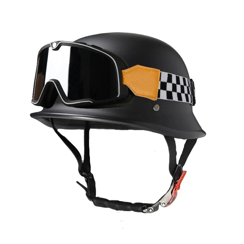 DOT Retro Motorcycle Cool Goggles Half Helmet-I12