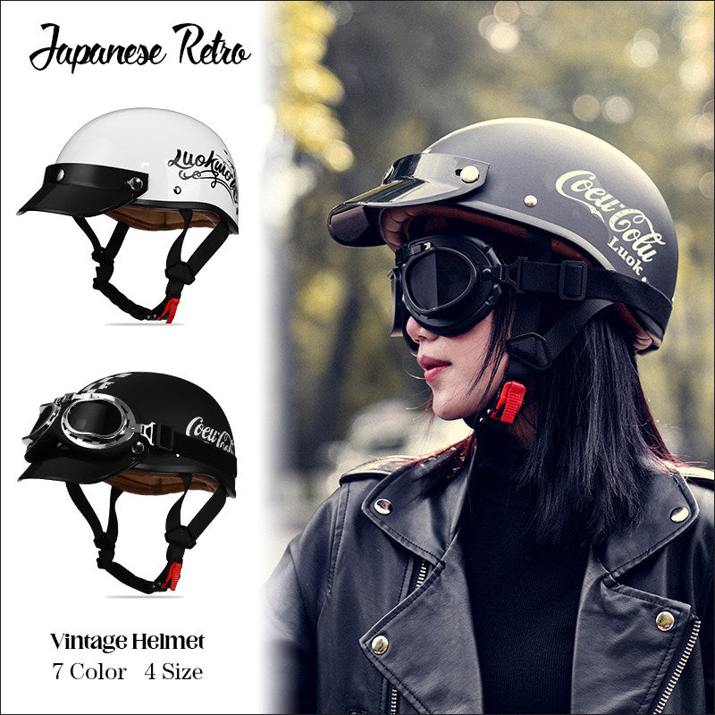 Retro motorcycle helmets for men and women-I18